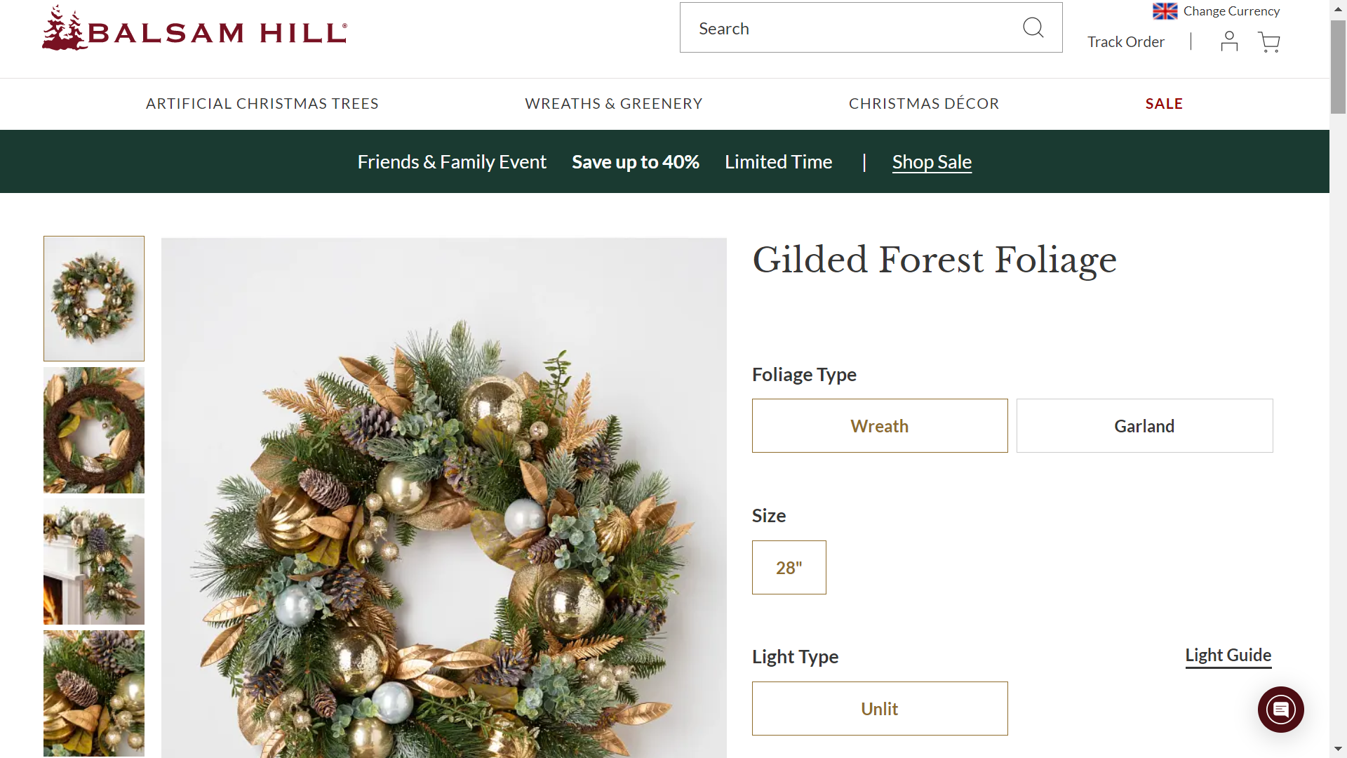 BH (The worlds leading Christmas Tree Brand) Gilded Forest Foliage 28" RRP £289.00.Bring a touch - Image 2 of 2