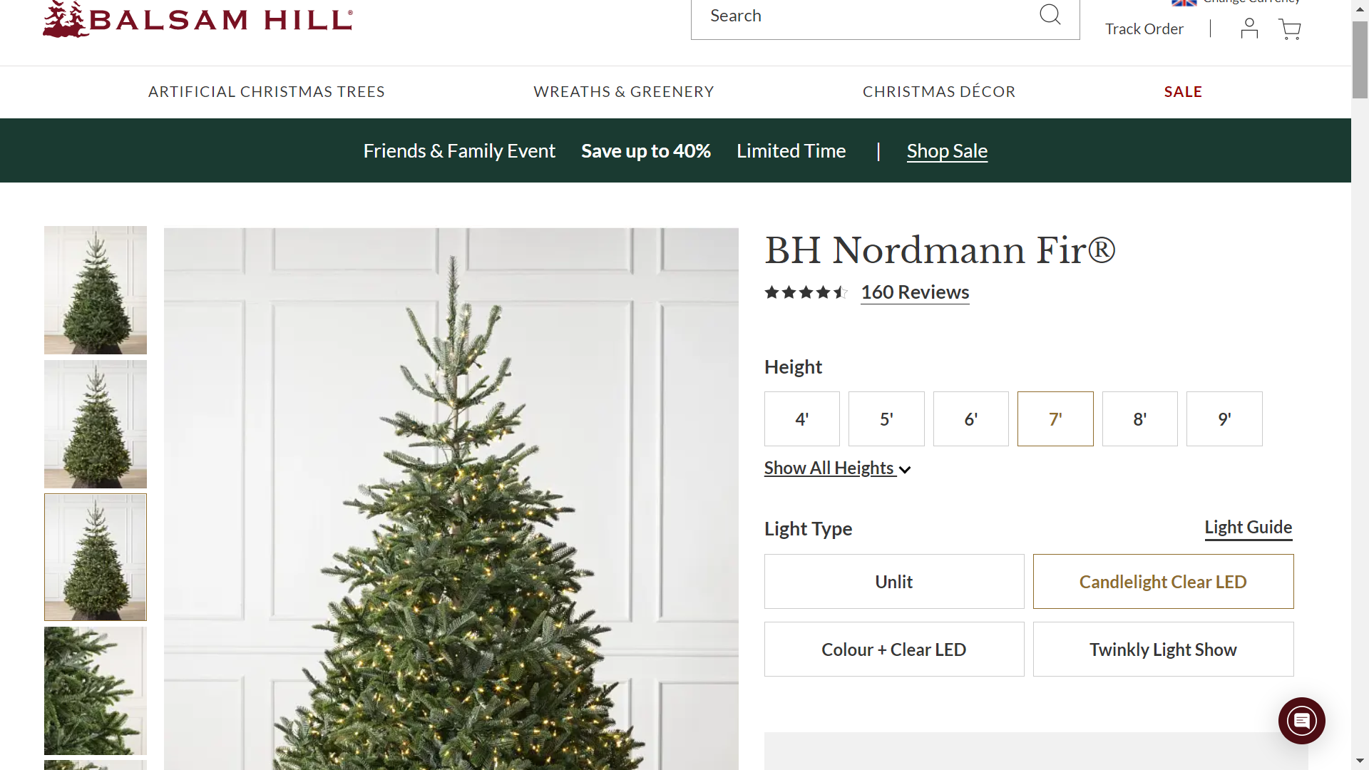 BH (The worlds leading Christmas Tree Brand) Nordmann Fir® 7' Tree with LED Clear Lights RRP £899. - Image 2 of 2