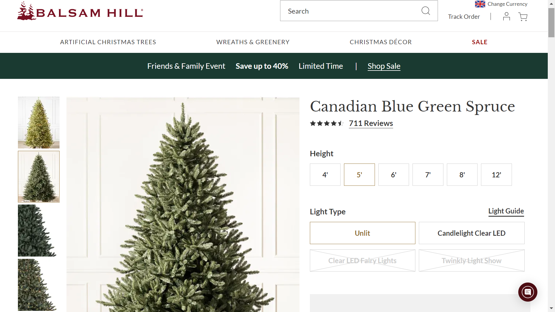 BH (The worlds leading Christmas Tree Brand) Canadian Blue Green Spruce 5' Tree Unlit RRP £499.00. - Image 2 of 2