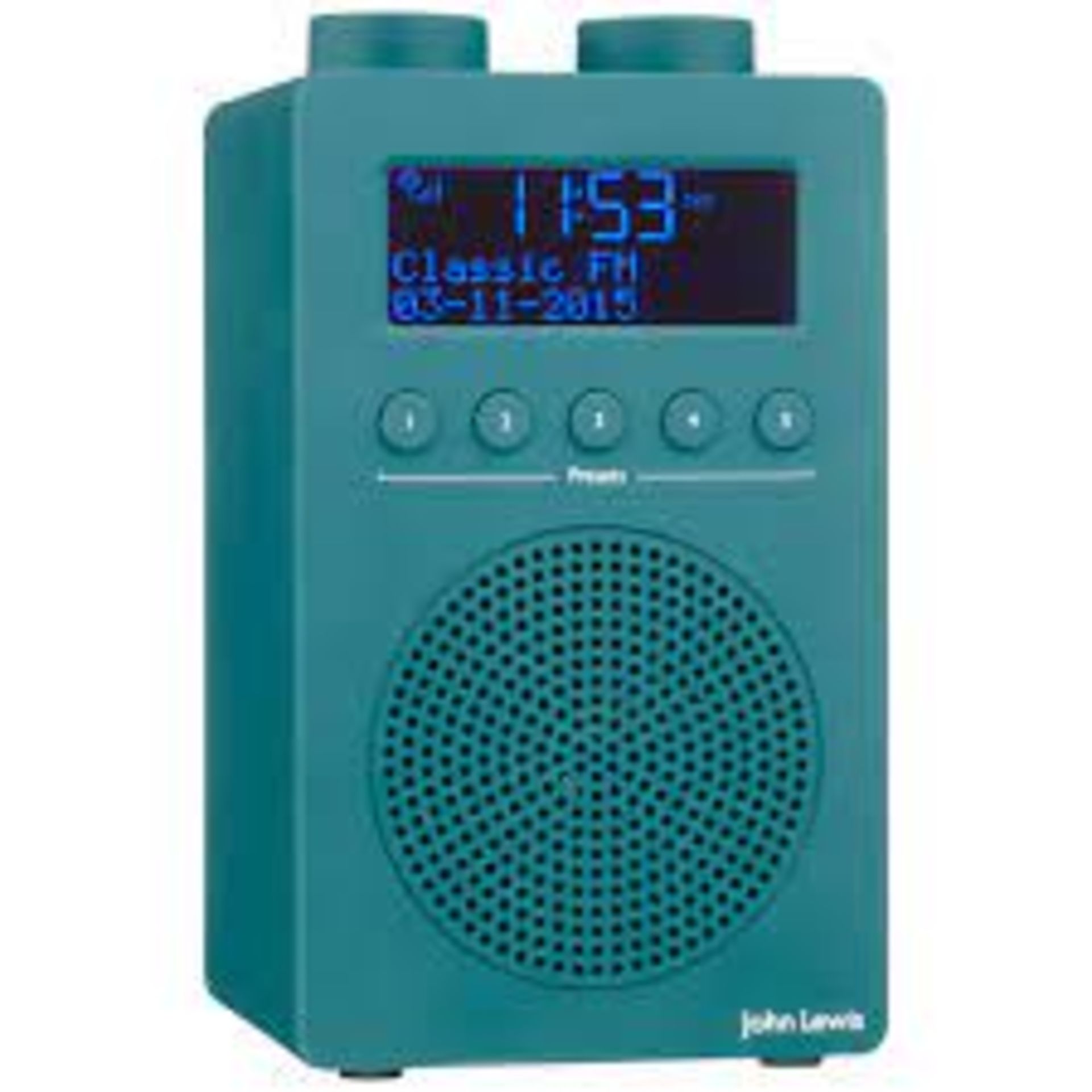 John Lewis Anyday Spectrum Shower Radio Blue - R9