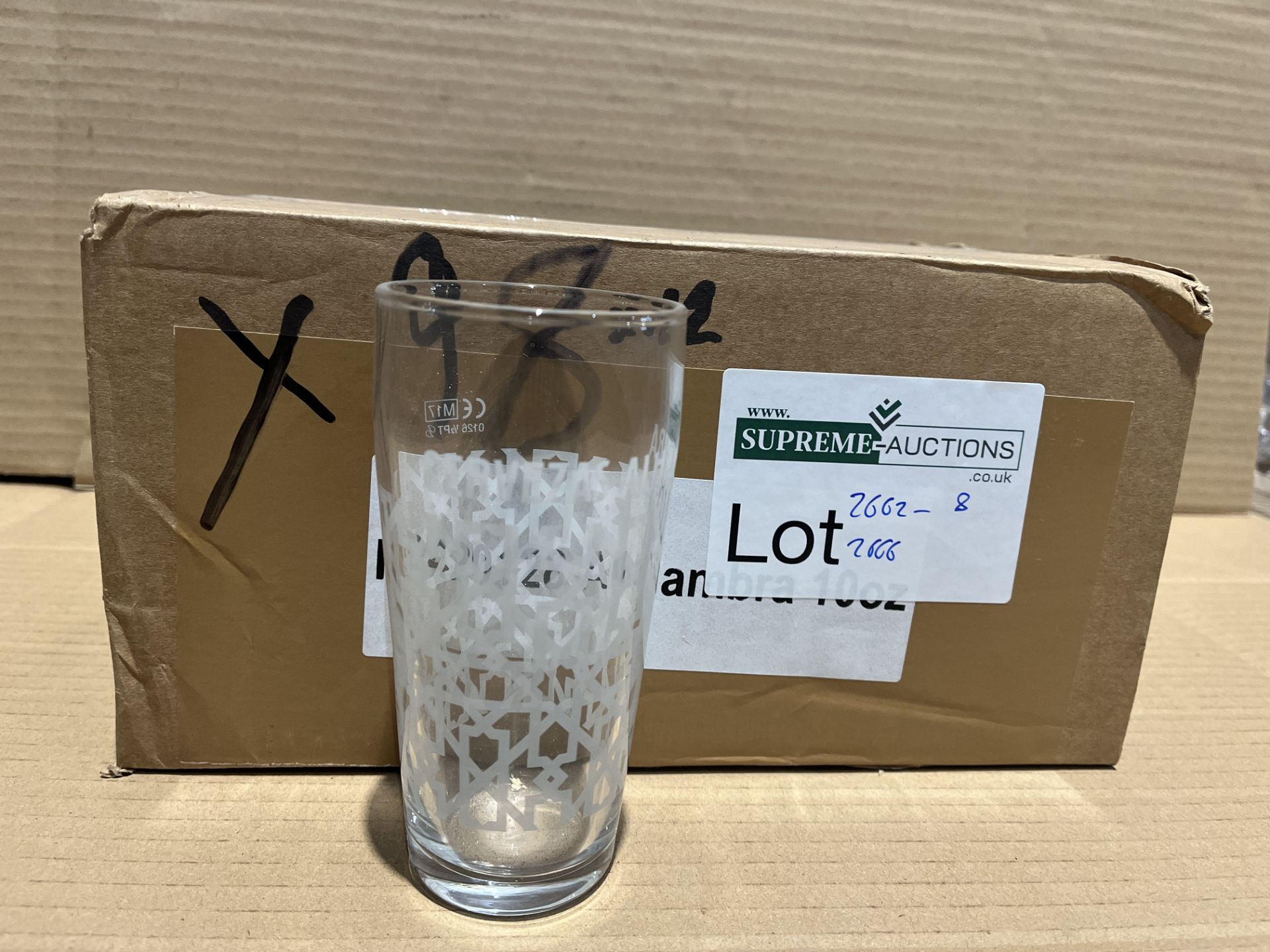 10 X BRAND NEW PACKS OF 12 10OZ TOUGHENED CERVEZA ALHAMBRA GLASSES R10-4