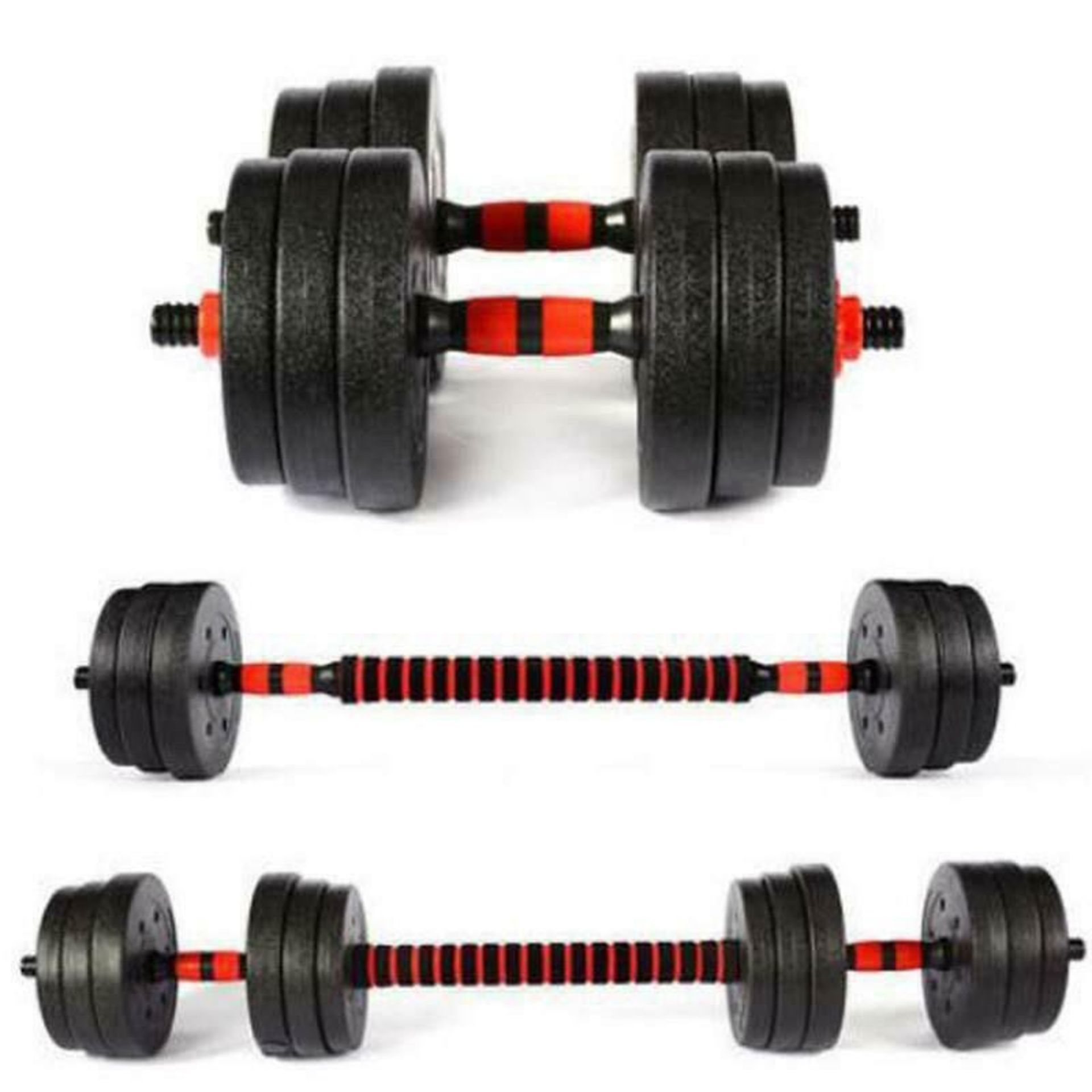 4 X BRAND NEW 20KG BARREL DUMBELL SETS R10