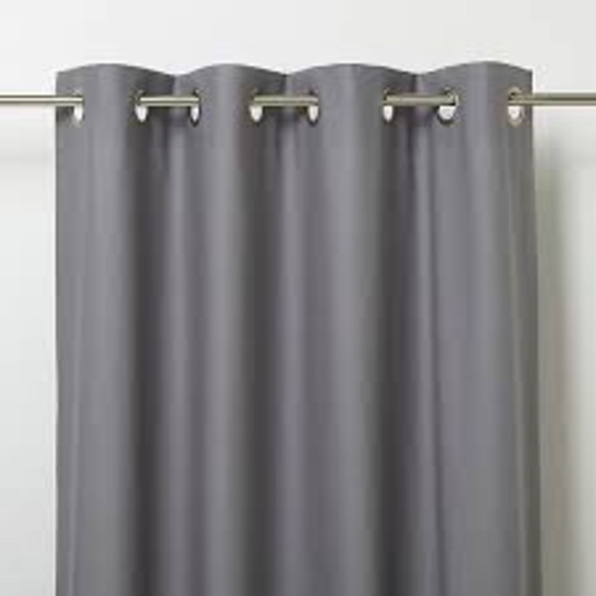 8 X NEW PACKAGED GOODHOME VESTRIS ANTI-COLD CURTAINS IN GREY. EASY CARE. 140CMX260CM(DROP). ROW 13
