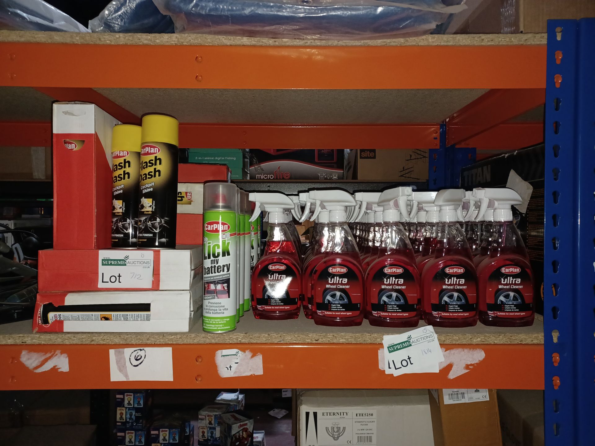 APPROX 80 X MIXED LOT OF CAR CLEANERS, INCLUIDNG DASH SHINE, ULTRA WHEEL CLEANER ETC - PCK