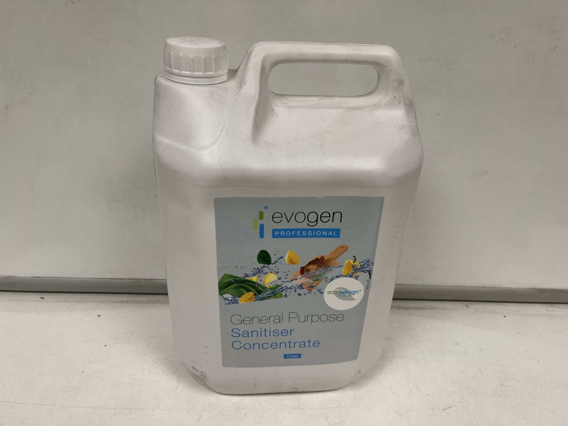 56 X NEW 5L TUBS OF EVOGEN PROFESSIONAL GENERAL PURPOSE SANITISER CONCENTRATE. ROW 2 MID