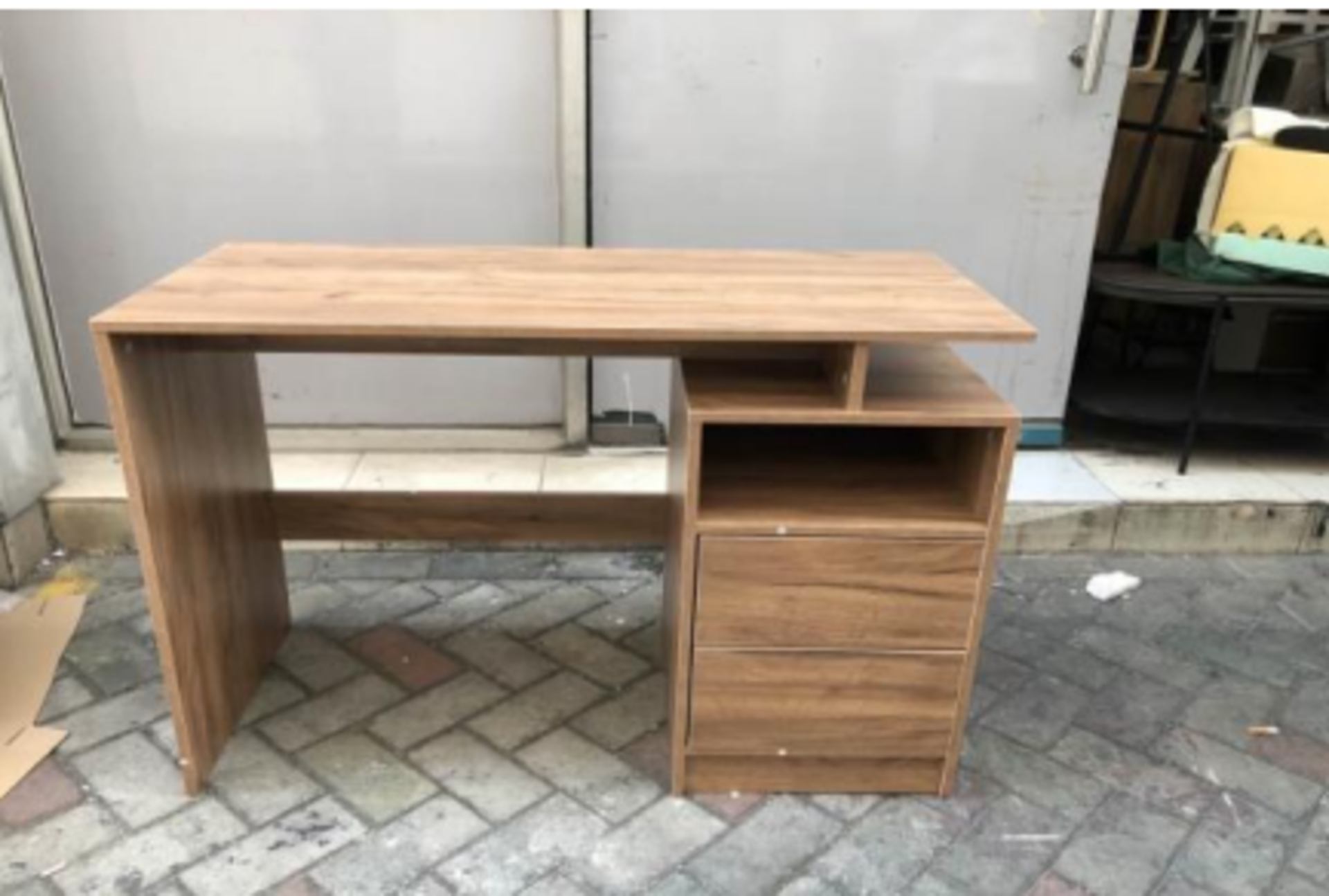 BRAND NEW TWO DRAWING COMPUTER DESK WOOD GRAIN COLOUR RRP £279 (2583)