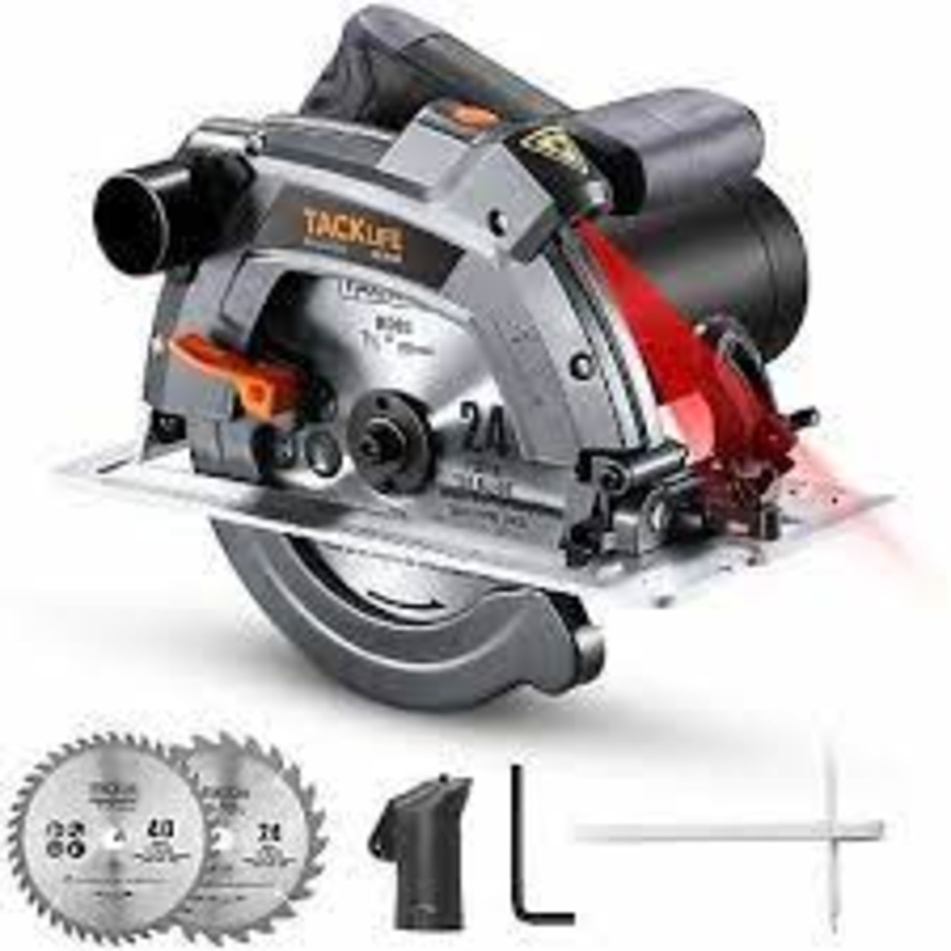 2 X NEW BOXED TACKLIFE Electric Circular Saw,1500W, 5000 RPM With Bevel Cuts 2-3/5''. (ROW 12)