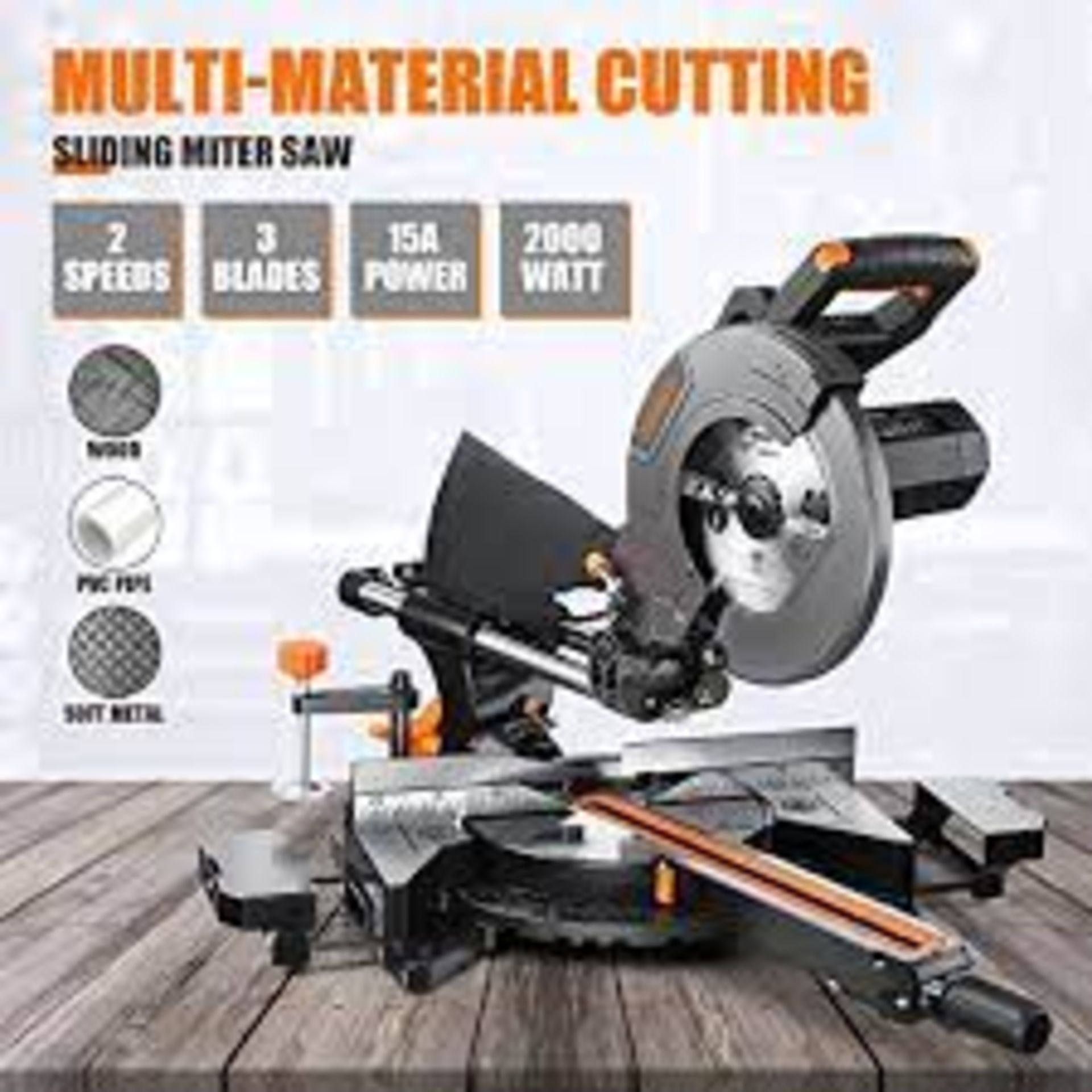 PALLET TO CONTAIN 3 x NEW BOXED ENGiNDOT Sliding Mitre Saw, 10-Inch Single Bevel Compound Miter