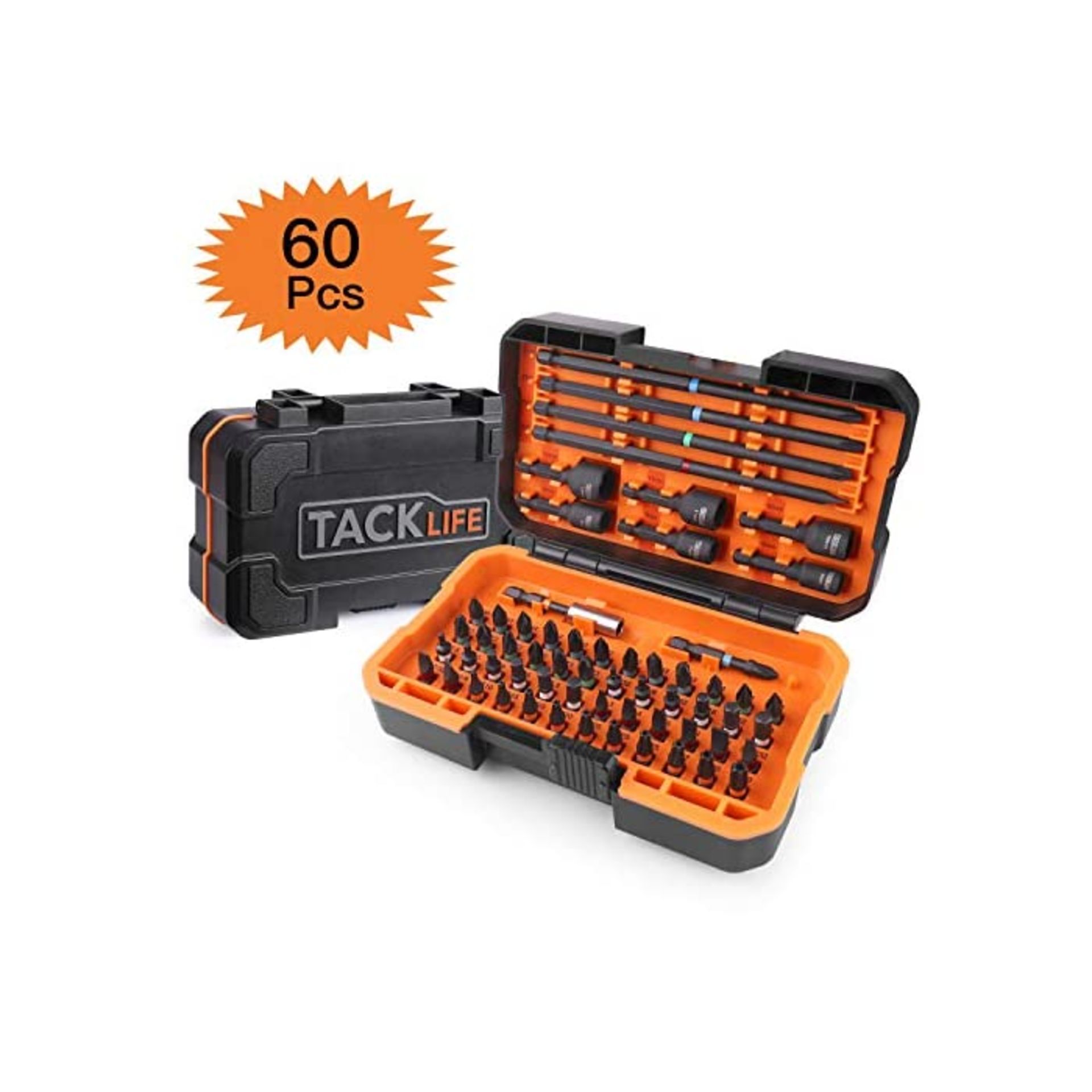 5 x NEW BOXED Tacklife Screwdriver Bit Set 60pcs Torsion Bits Set For High Torque Sets (ROW12)