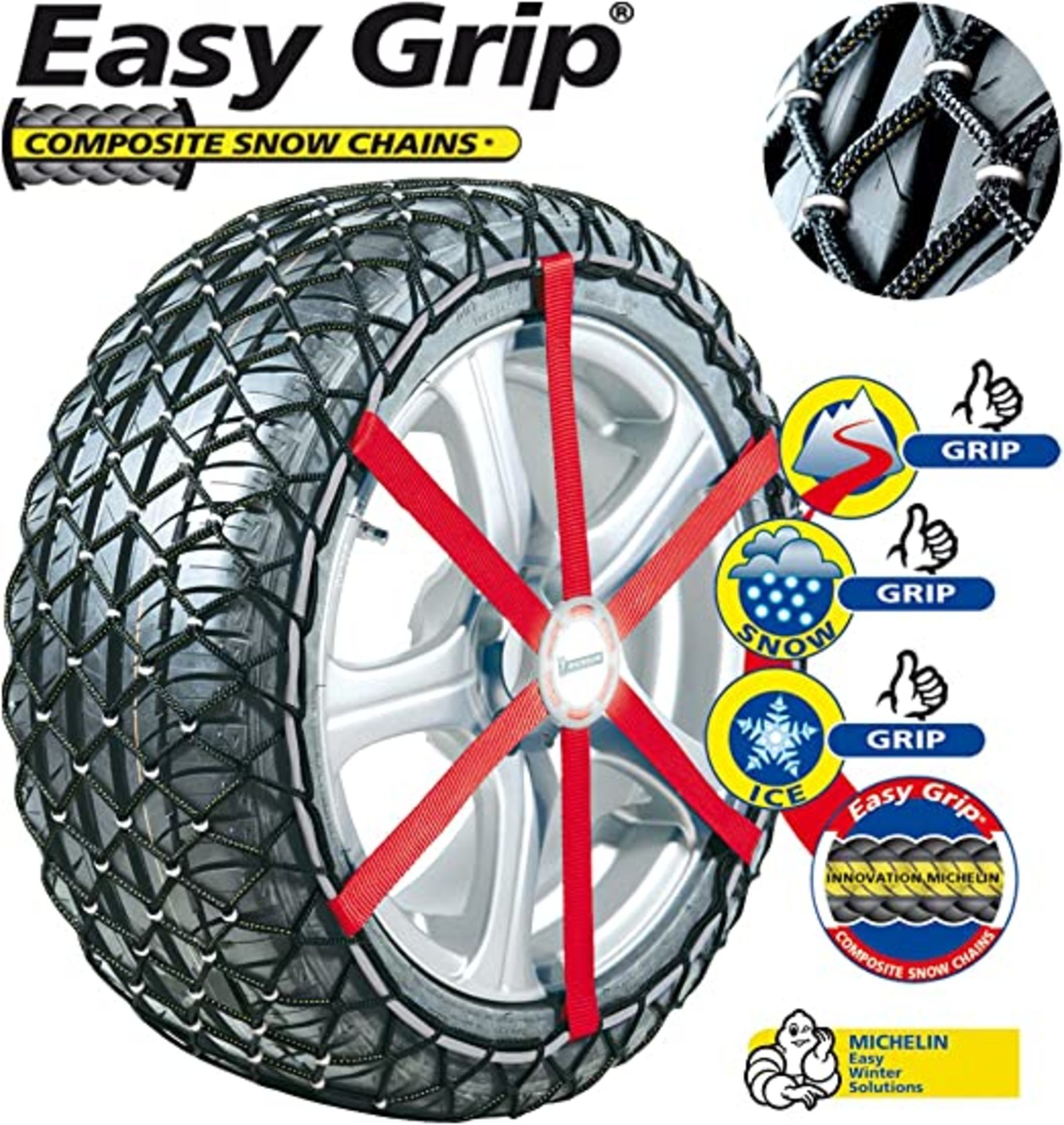 NEW PACKAGED SETS OF MICHELIN 7901 Easy Grip Snow Chains H12. RRP £82.95. Michelin 7901 Easy Grip - Image 3 of 4