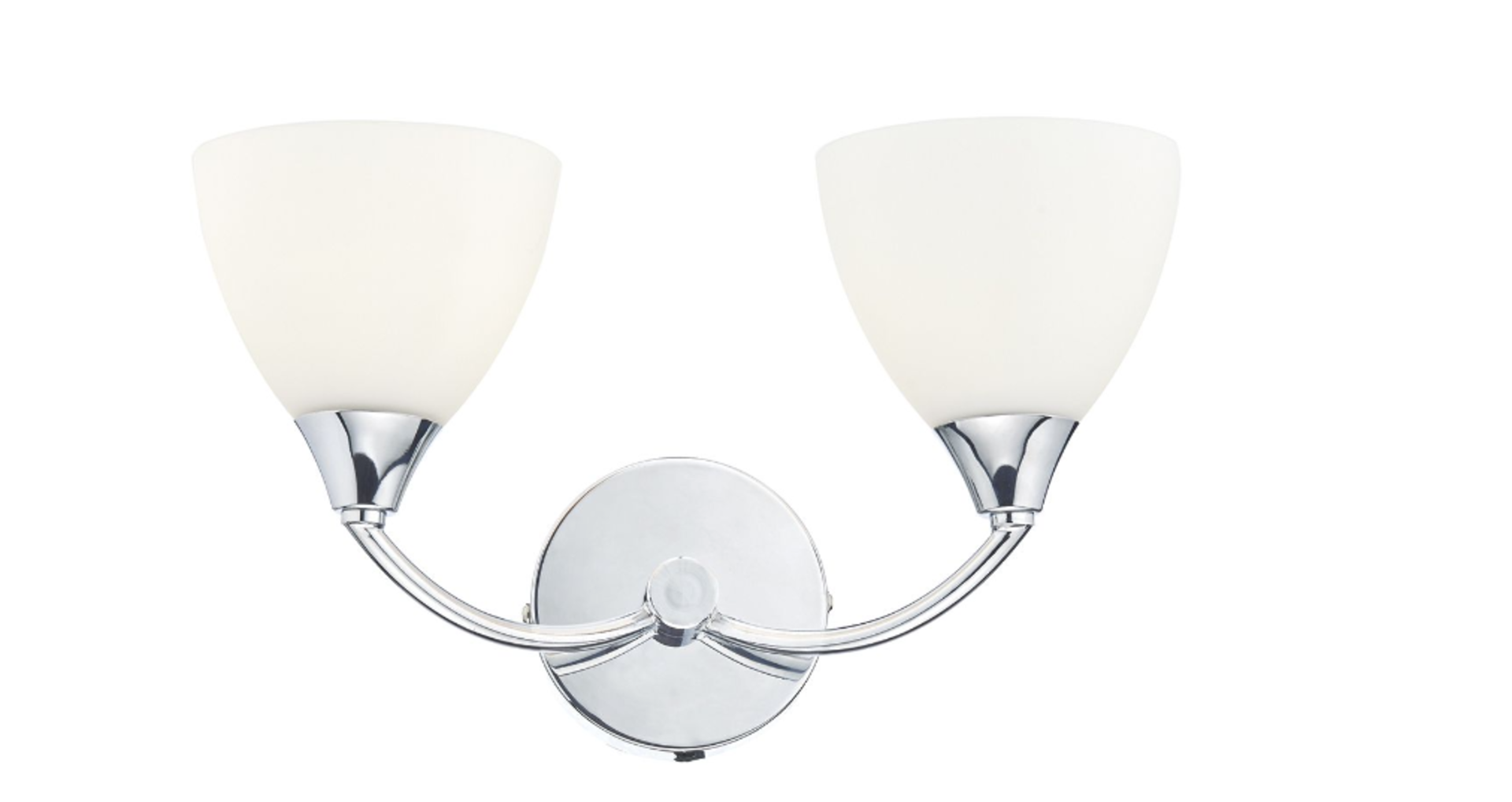 Dar Lighting Watson 2 Light Wall Light Polished Chrome Opal Glass RRP £120.00 - P/W