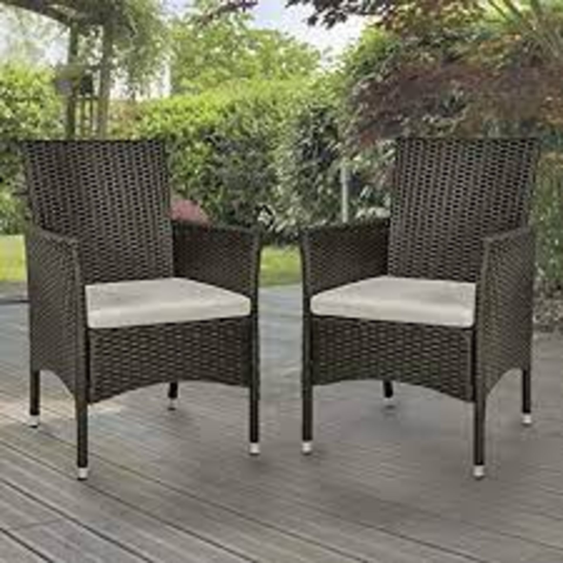 Brand New 2 Piece Rattan Garden Chairs Set RRP £219.00 - ROW1