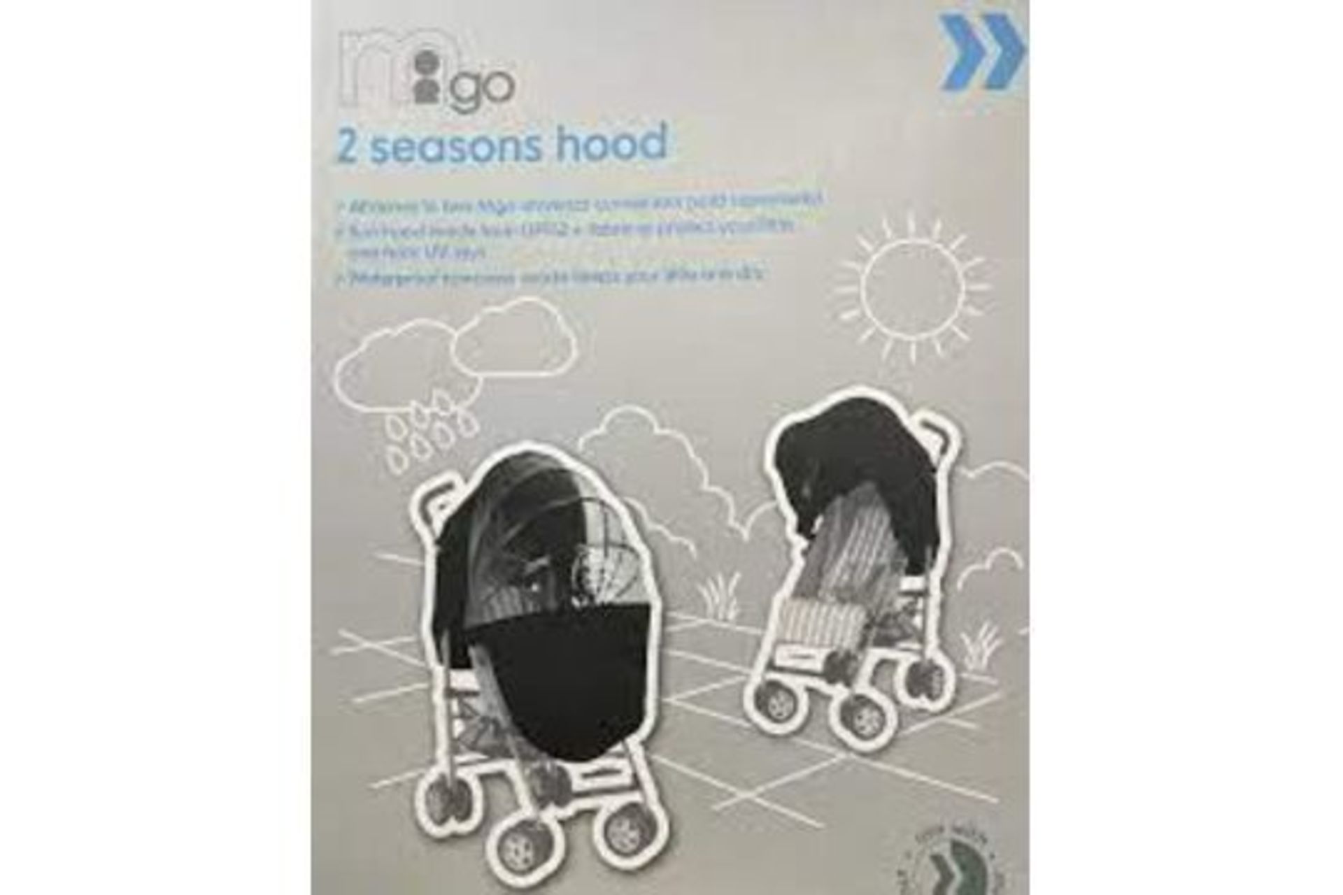PALLET TO CONTAIN 40 X BRAND NEW MOTHERCARE 2 SEASONS PRAM HOOD RRP £35 EACH R18