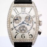 Franck Muller Curvex Chronograph 18K Gold Factory Set Diamond 2852 CC QZ D