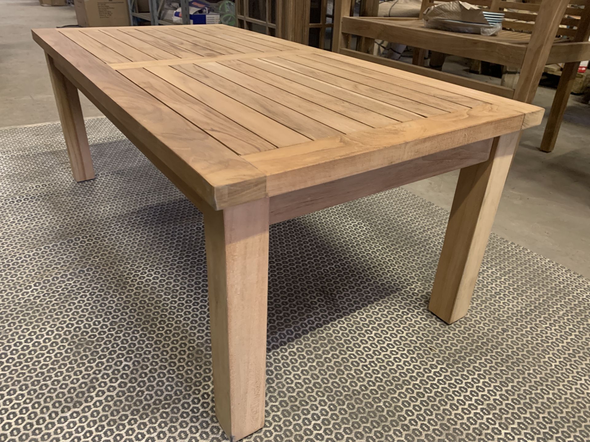 BRAND NEW SOLID WOODEN TEAK RECTA COFFEE TABLE 120 X 60 X 45 RRP £495 - Image 2 of 2