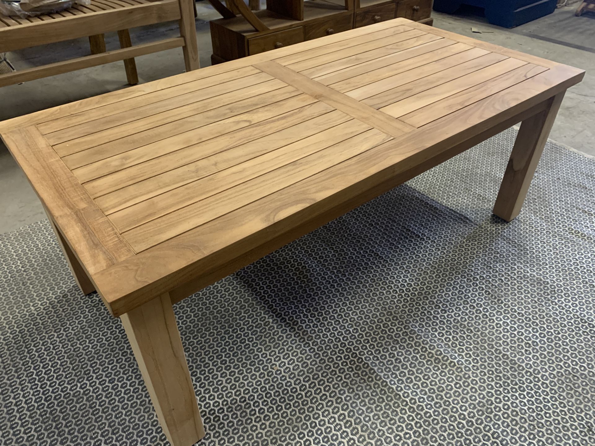 BRAND NEW SOLID WOODEN TEAK RECTA COFFEE TABLE 120 X 60 X 45 RRP £495