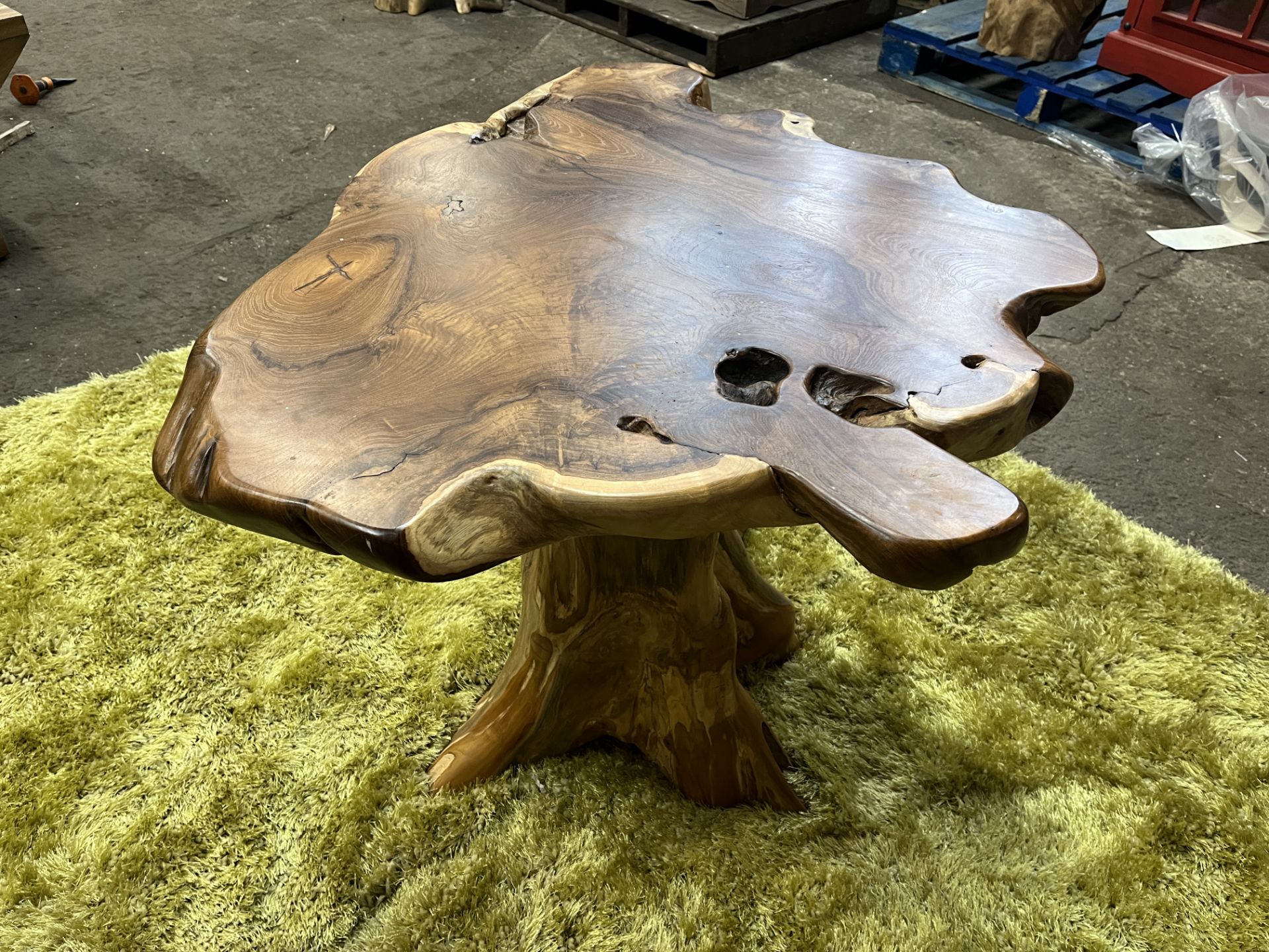 BRAND NEW SOLID WOODEN TEAK ROOT MUSHROOM TABLE 100 X 65 X 55 RRP £695