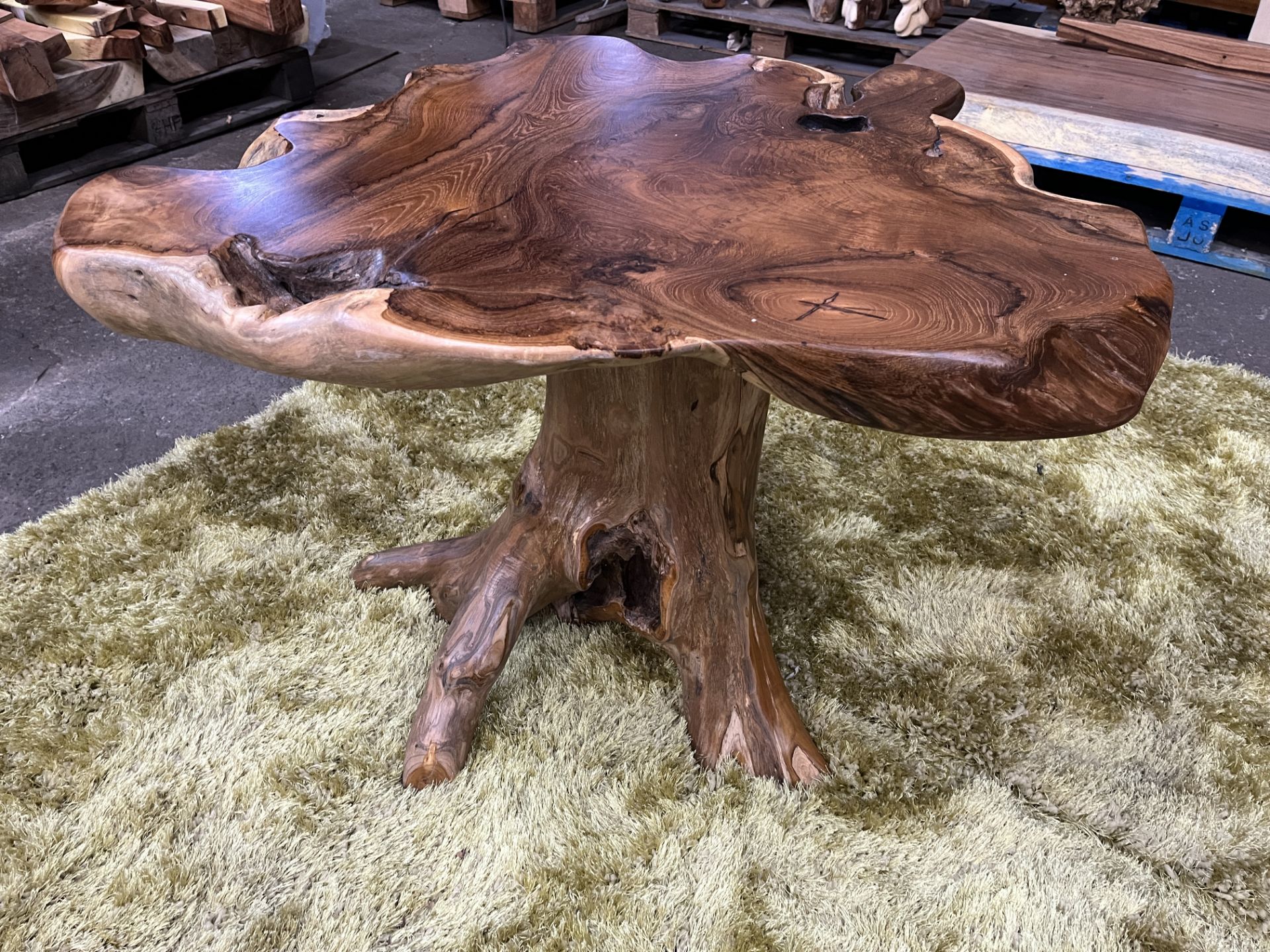 BRAND NEW SOLID WOODEN TEAK ROOT MUSHROOM TABLE 100 X 65 X 55 RRP £695 - Image 3 of 3