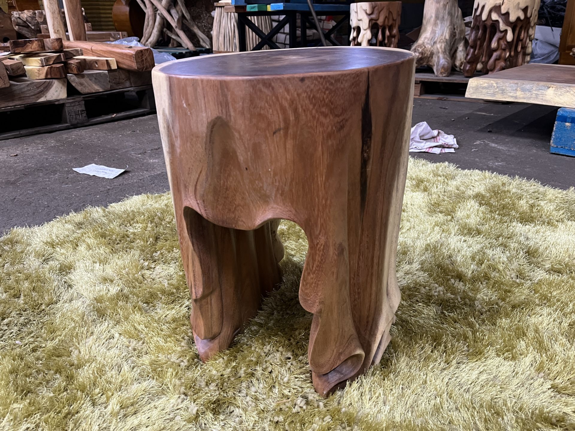 BRAND NEW SOLID WOODEN SUAR LAYING STOOL 2 LEGS DIA 35 X 45 X 4 RRP £495