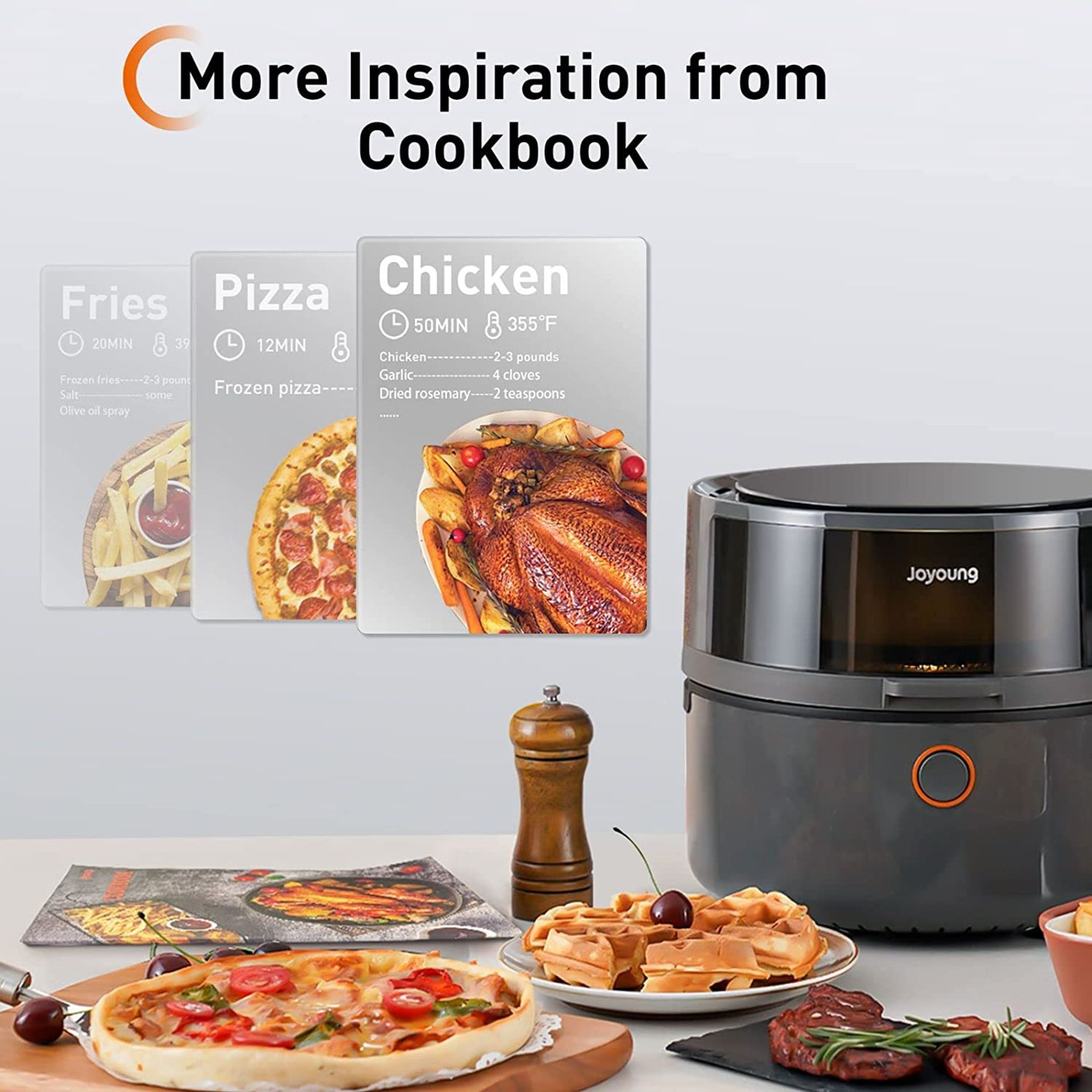 New Boxed JOYOUNG Air Fryer 10 in 1 Digital Air Fryer Toaster Oven 5.8Qt with Free Recipe. RRP £ - Image 9 of 9