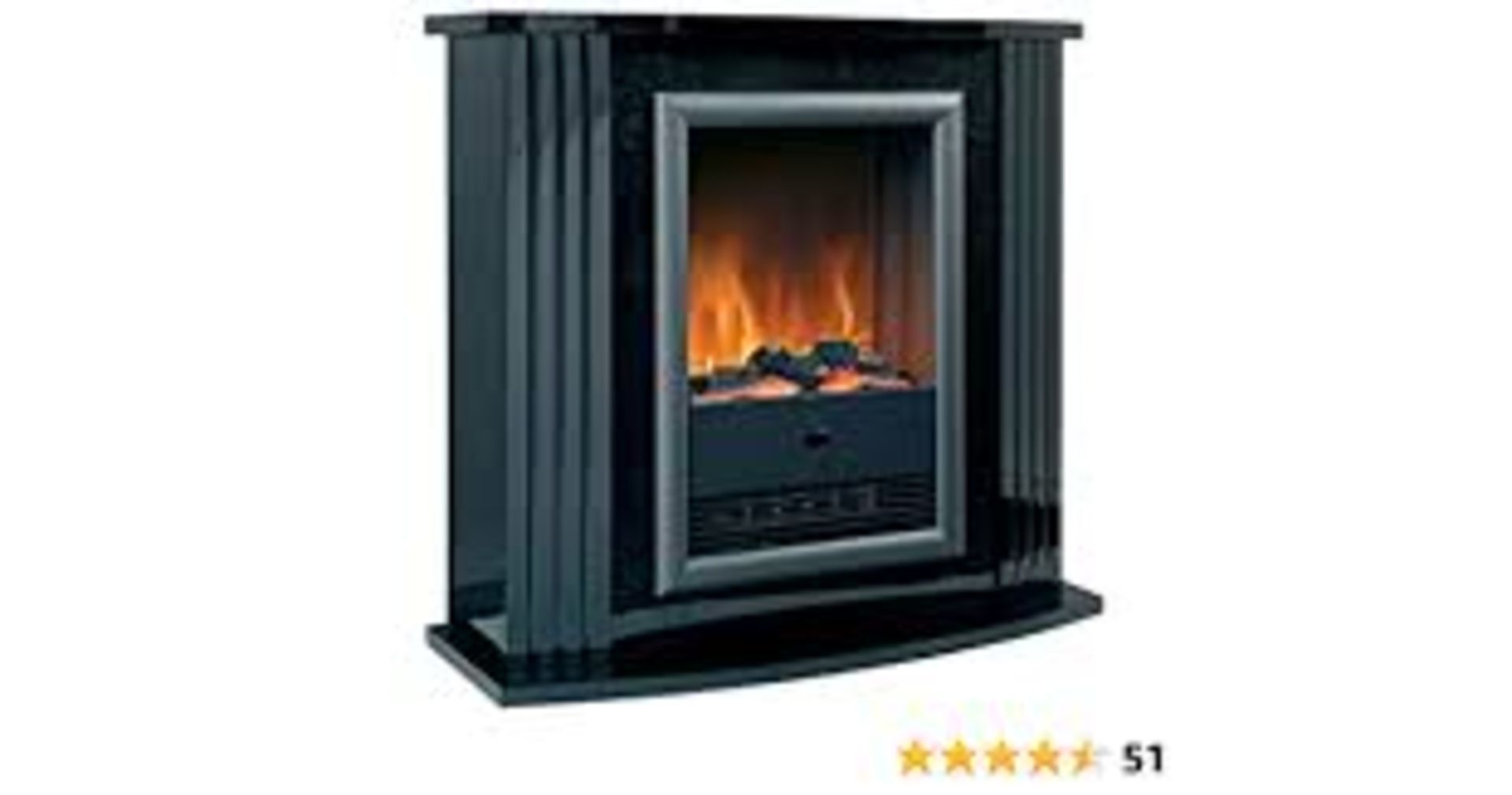 New Boxed Dimplex MZT20 Mozart Suite Fire in Black. RRP £599.99. (ROW15MID)2kW fan heater with