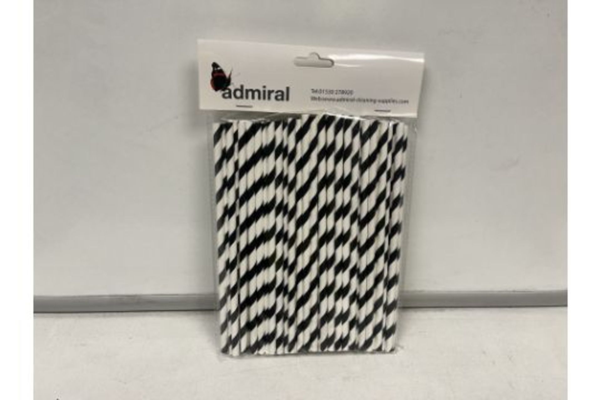 200 X NEW PACKS OF 100 ADMIRAL PAPER DRINKING STRAWS. ROW 17 TOP