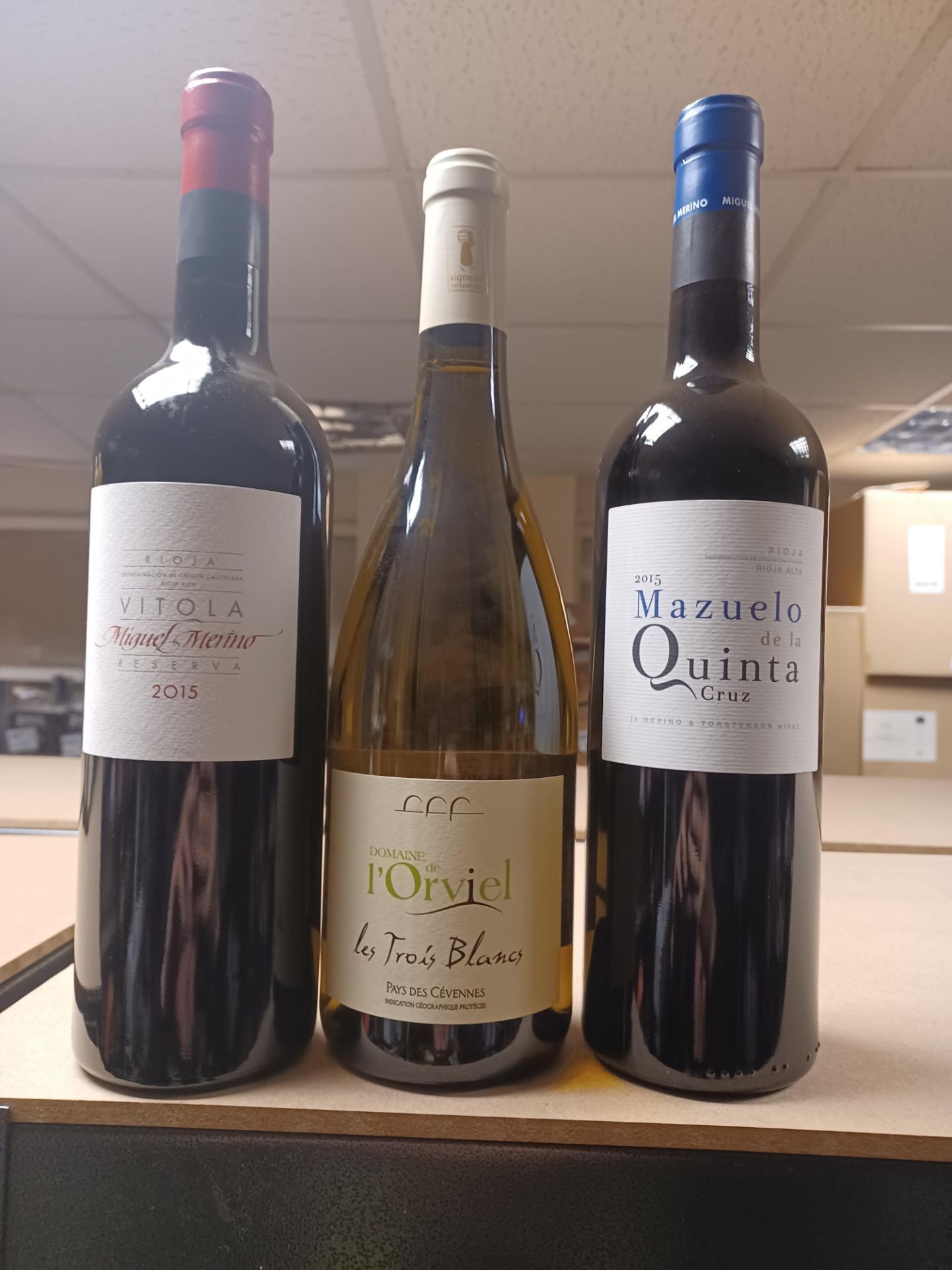 3 x Domaine de l'Orviel Les Trois Blancs 13.5%, 3 x Miguel Merino Mazuelo de la Quinta Cruz 2015 & 3