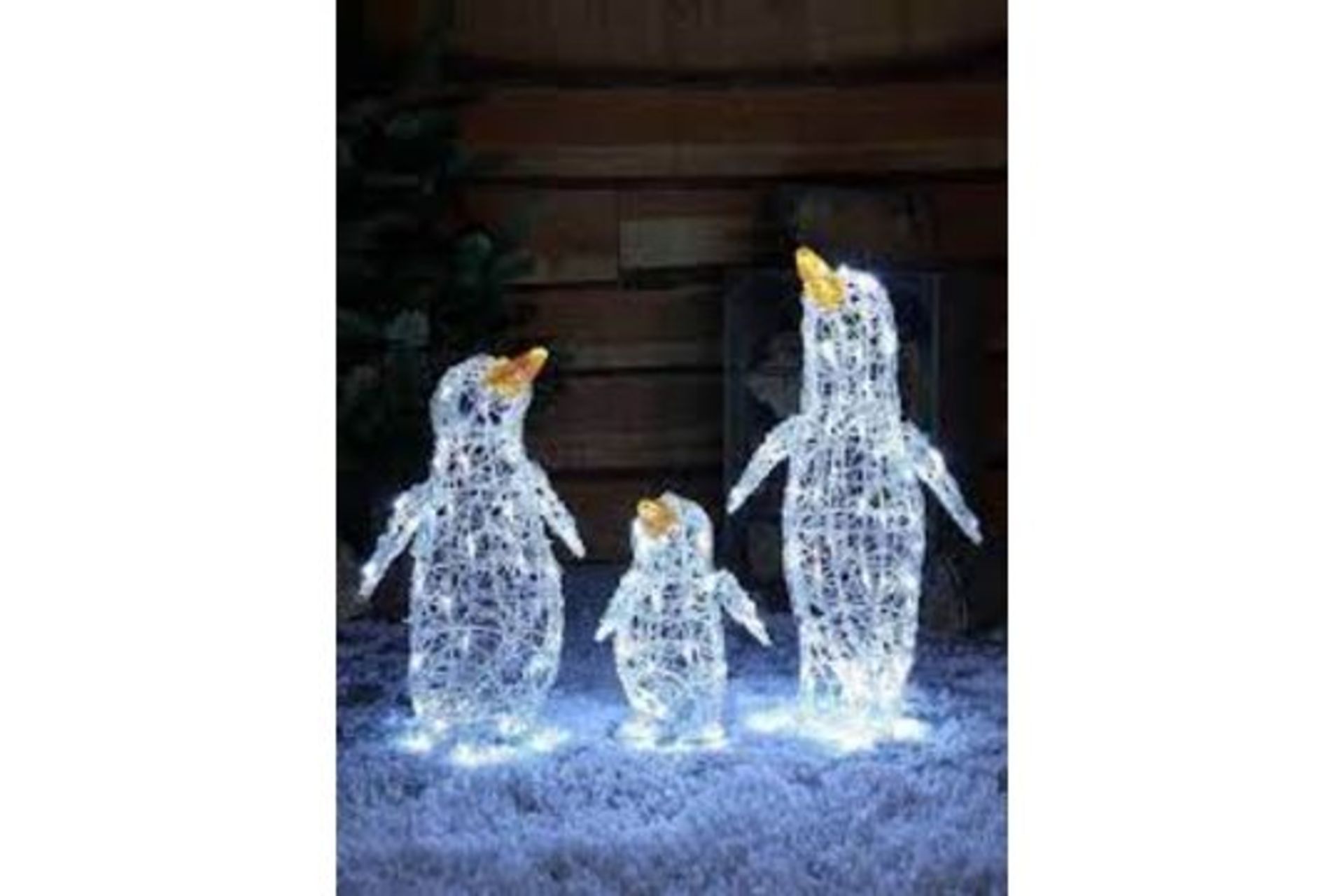 Set Of 3 Led Penguins. Includes 160 LEDs, Dad, Mum ; Baby. Suitable for Indoor ; Outdoor Use. APW