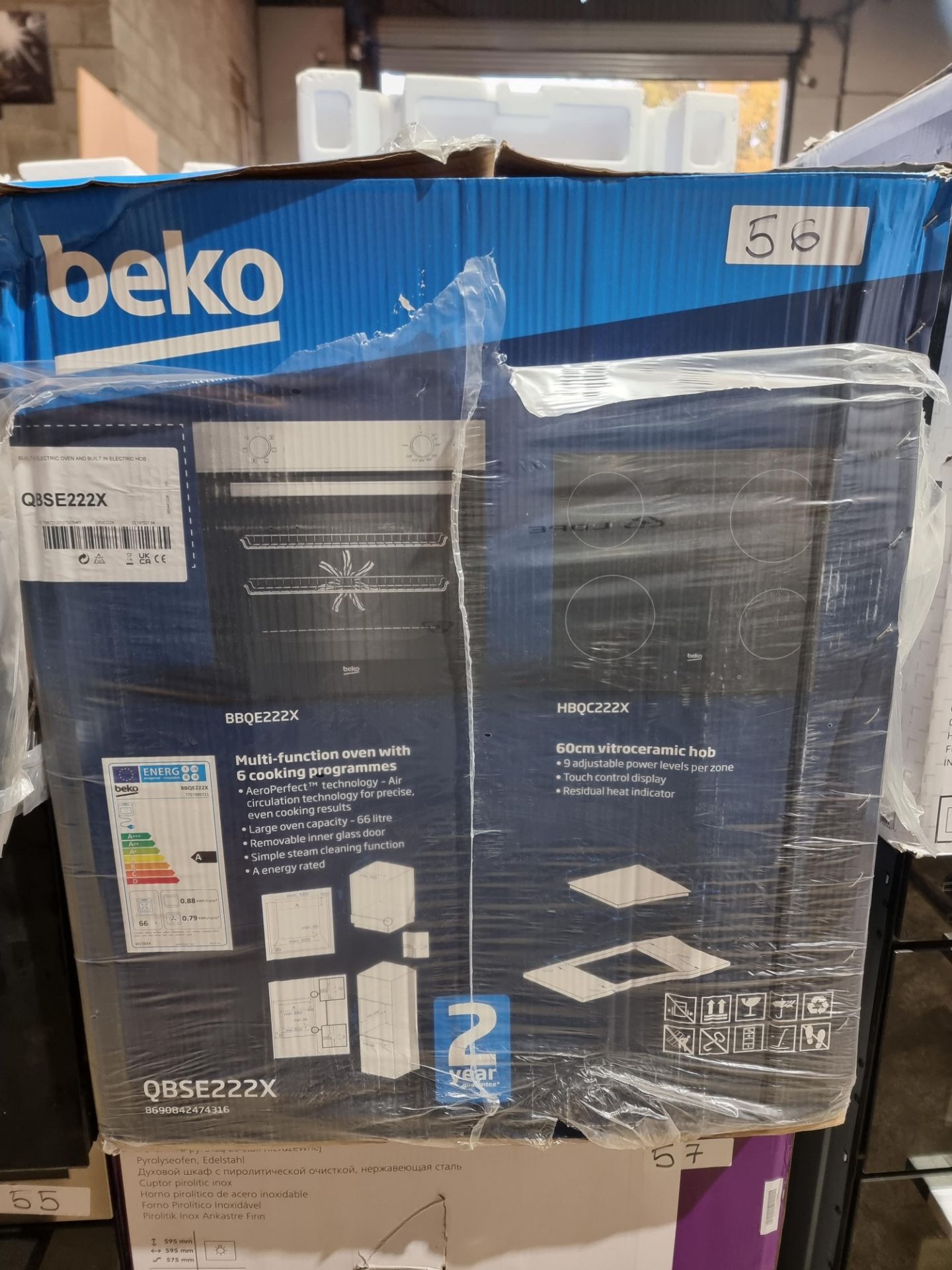 BEKO AEROPERFECT OVEN AND CERAMIC PACK QBSE222X RRP £300