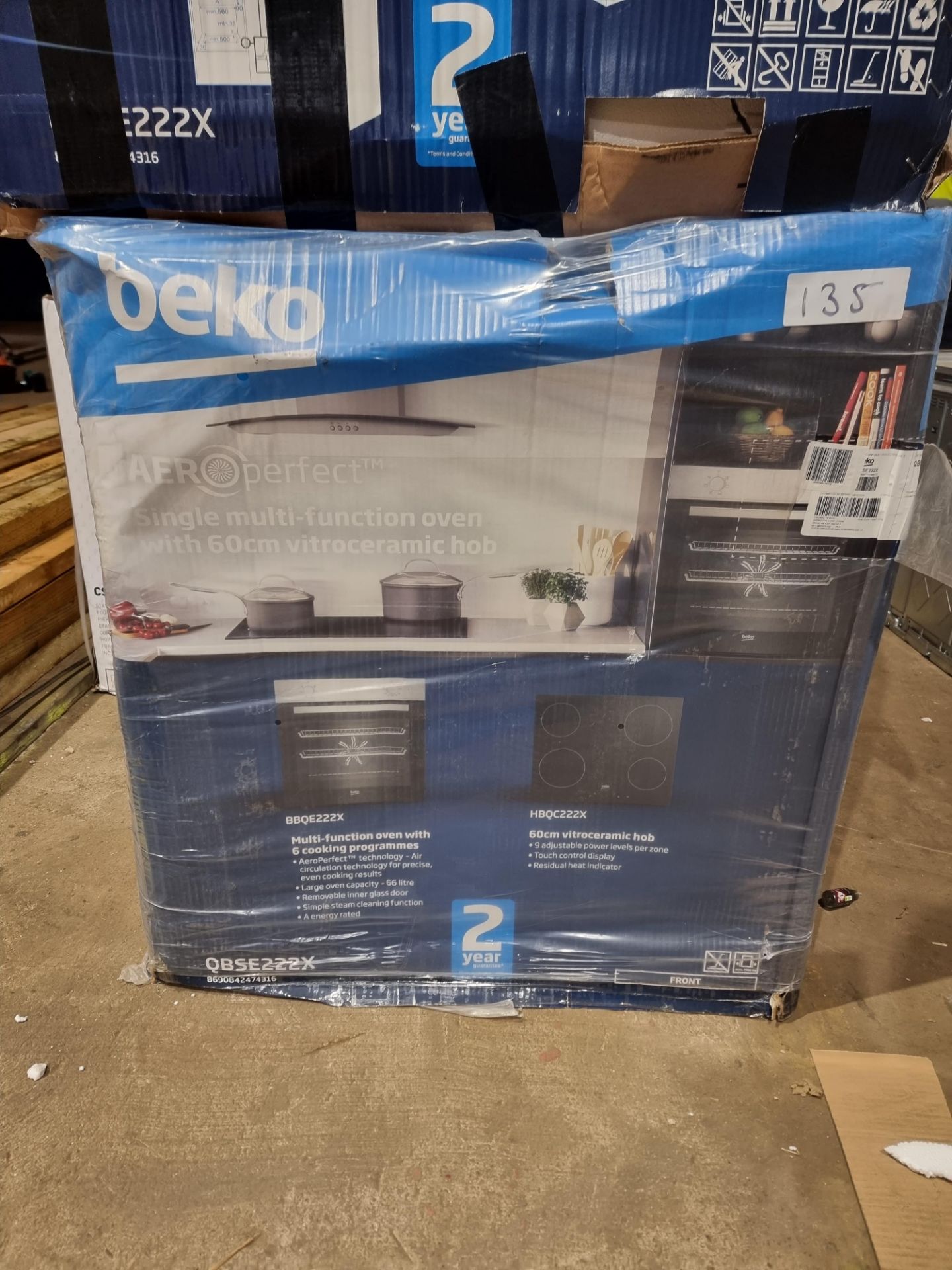 BEKO AEROPERFECT OVEN AND CERAMIC PACK QBSE222X RRP £300