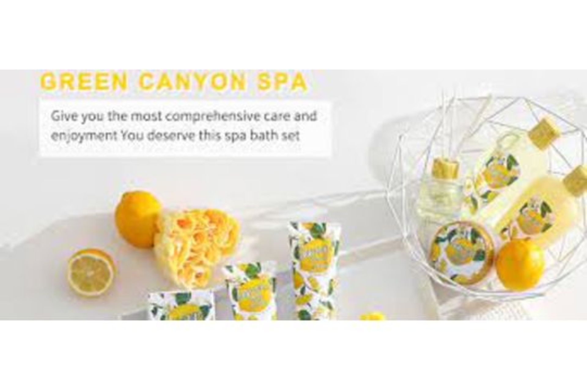 4 X NEW PACKAGED Lemon Everyday Bath Set Tote Gift Sets. (SKU: BEL-SC-03). Home Spa Kit Meets Your - Image 2 of 2