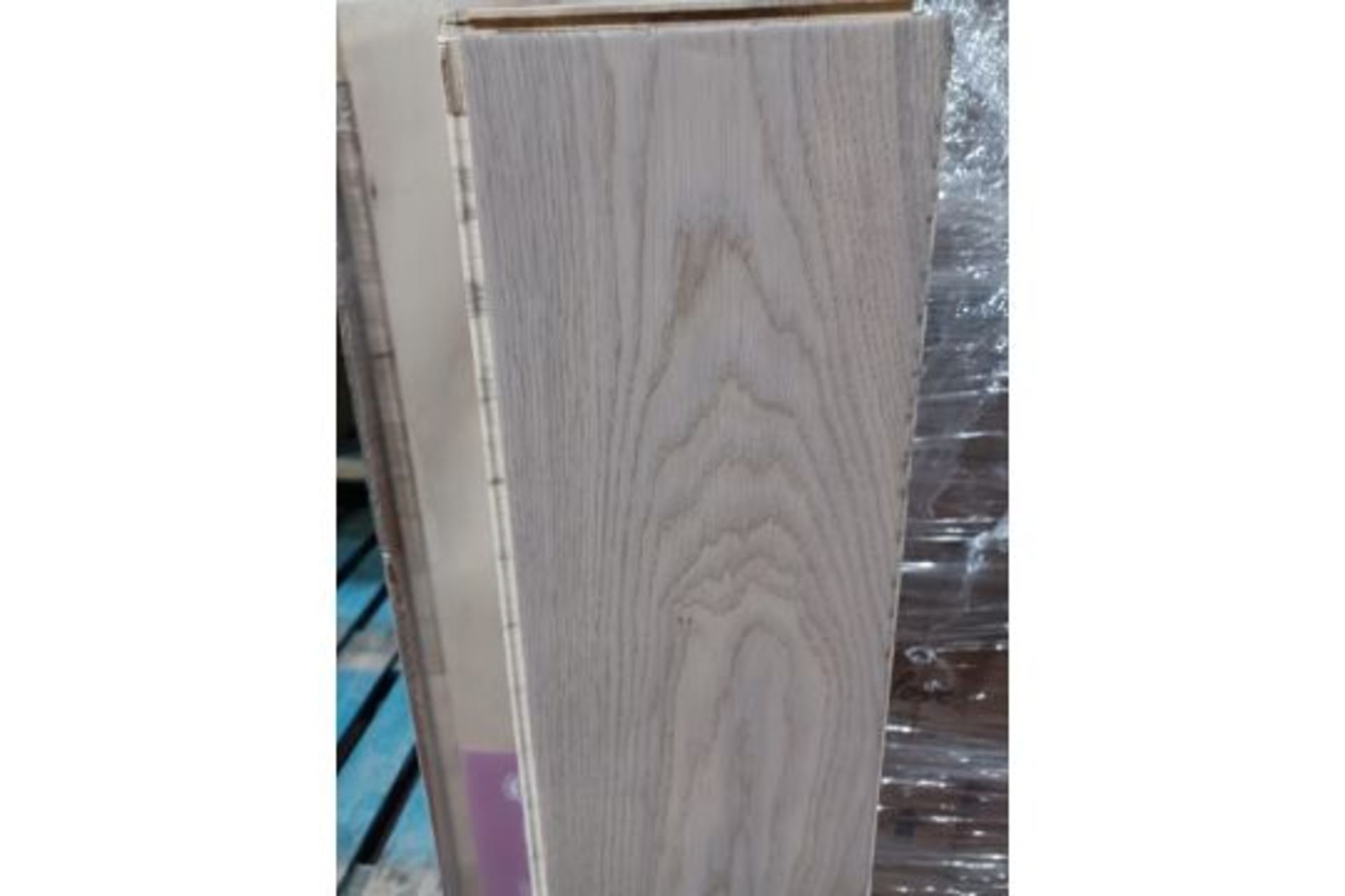 PALLET TO CONTAIN 28 x NEW PACKS OF Agung Vintage grey Oak Real wood top layer flooring, Each pack - Image 2 of 2