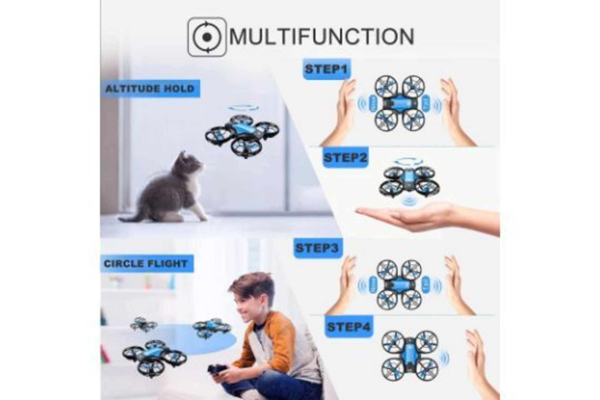 2 X 4DRC Mini Drone for Kids Hand Operated RC Quadcopter Longer Flight Time, (4DV8) Altitude Hold, - Image 3 of 3