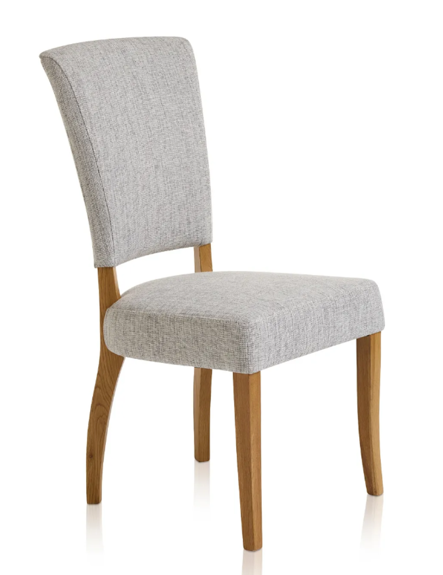 2 x CURVE BACK NATURAL/RUSTIC Plain Grey Fabric Dining Chair. . RRP £225.00. This dining chair boast