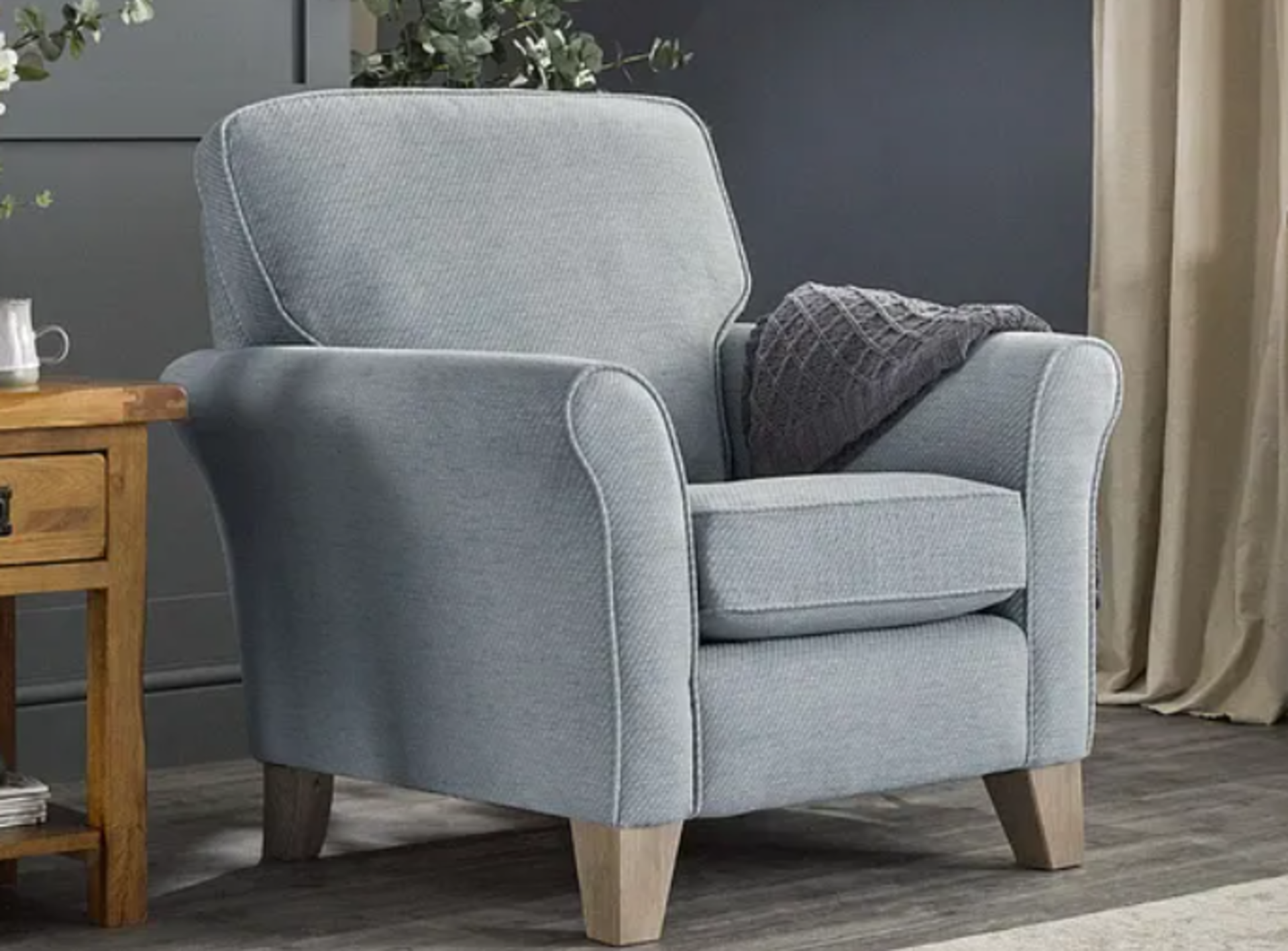 HAMPTON Accent Chair | Duck Egg Fabric. RRP £979.99. Here in duck egg, the Hampton accent chair is