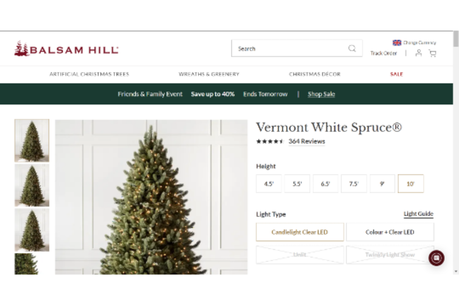 BH Vermont White Spruce® 10ft with Clear LED Lights. RRP £2,199.00 *3 boxes*. - Image 2 of 2