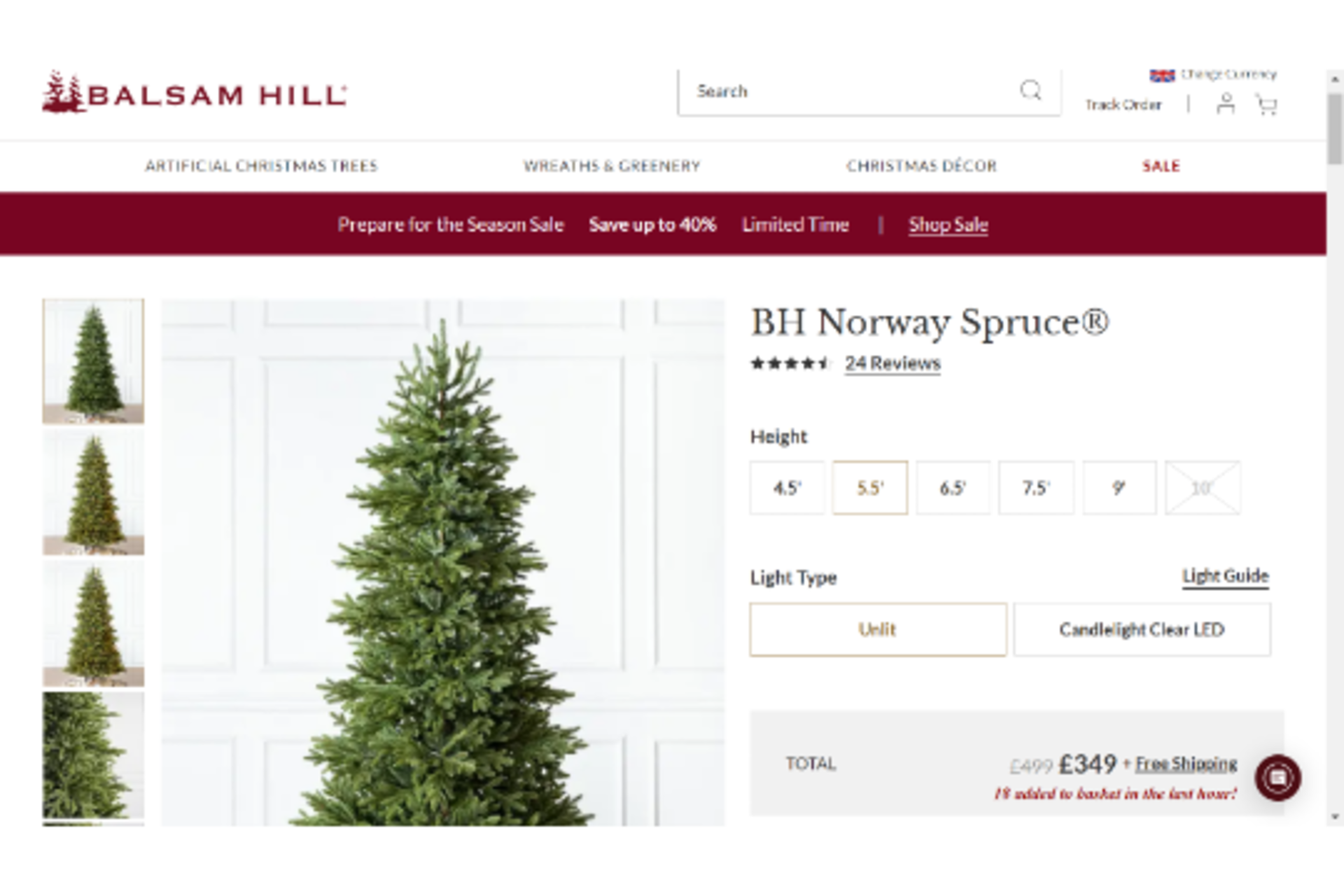 BH (The Worlds Leading Christmas Tree's) BH Norway Spruce. RRP £499.00 ROW6 - Image 2 of 2