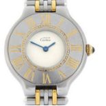 Cartier / Must de 21 - Lady's Gold/Steel Wrist Watch