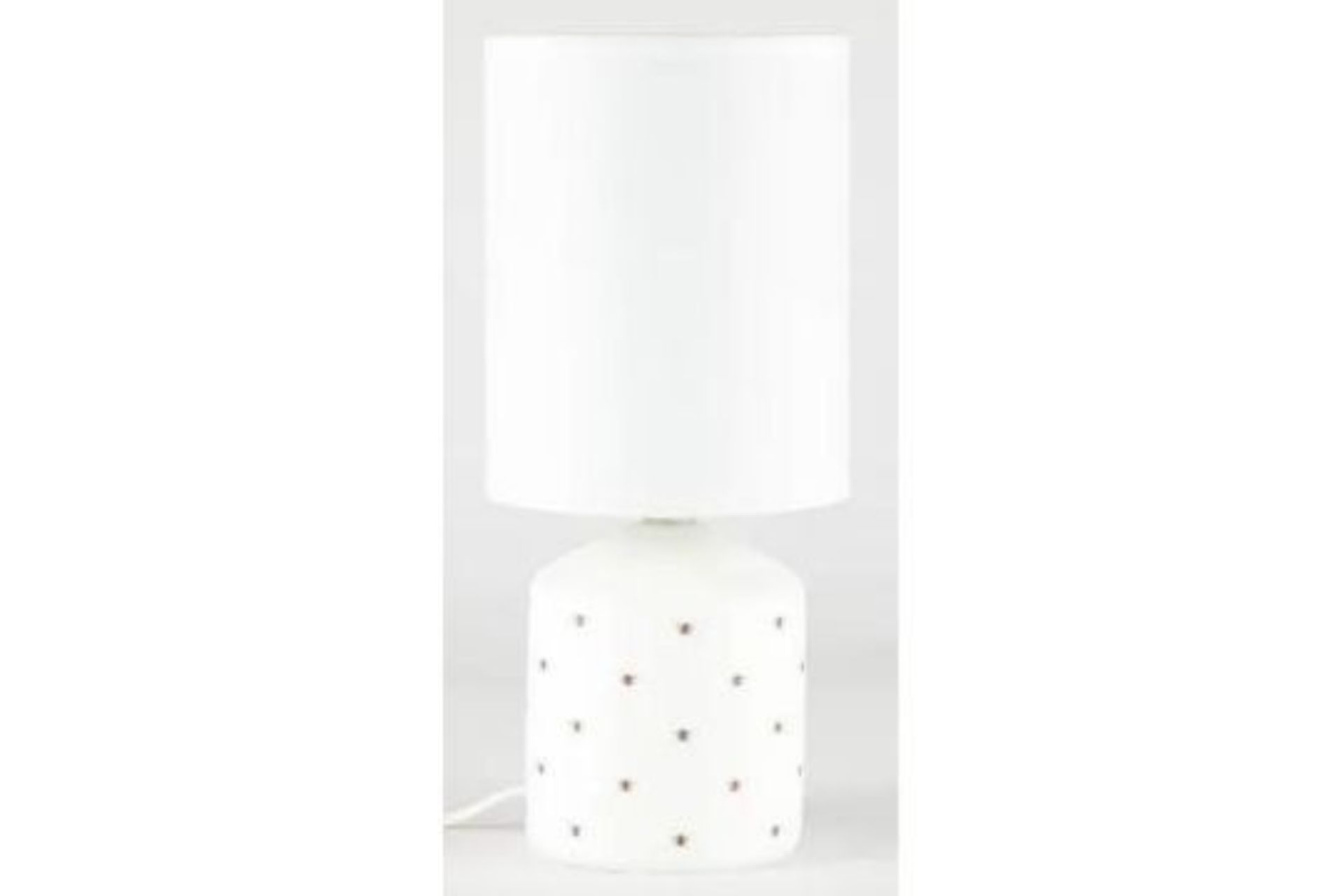 3 X NEW BOXED White Bumblebee Table Lamp (50848751). Coming with a white shade and a ceramic base