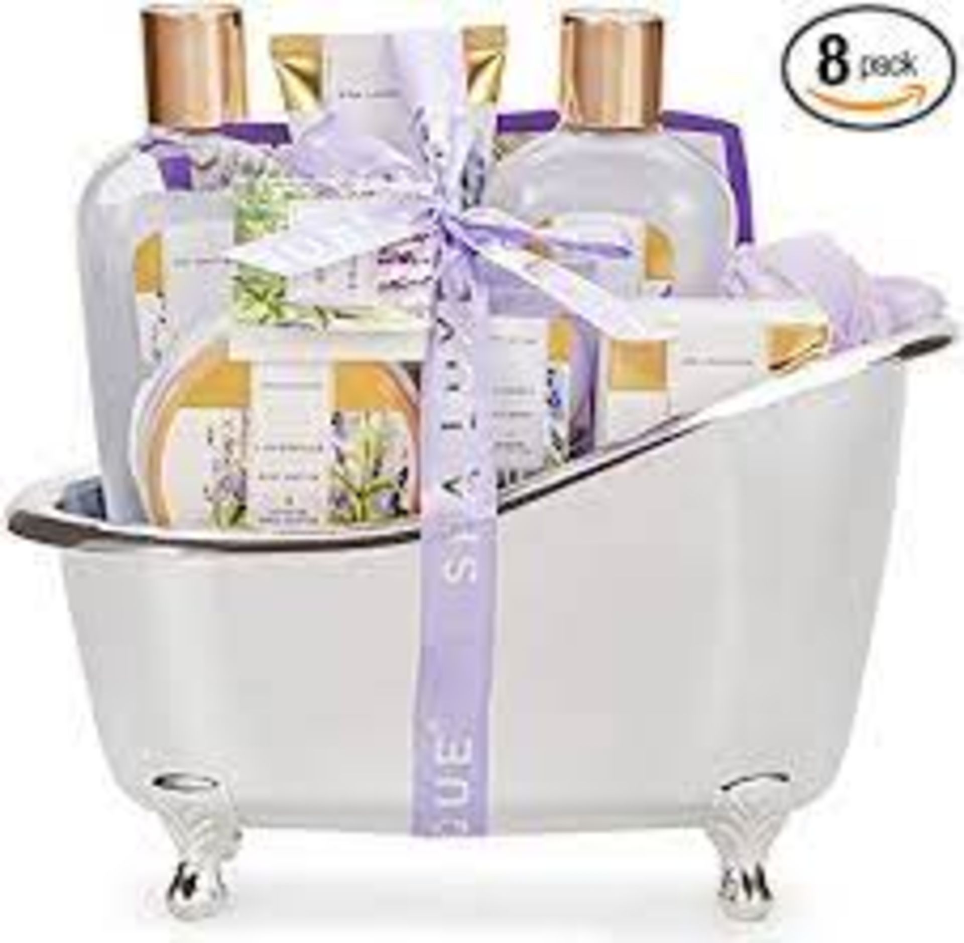 3 x NEW PACKAGED Lavender Home Spa Bathtub Set. (SKU:BEC-5-NEW). Home Spa Bath Gift Set: Items