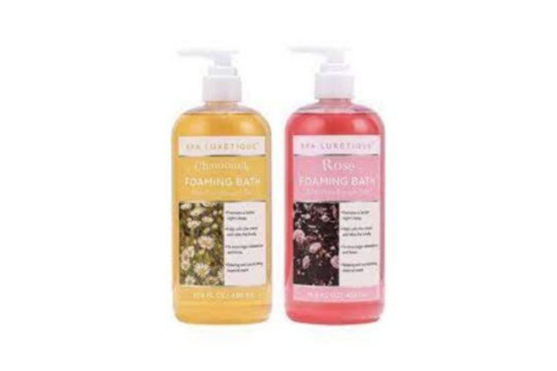 5 X NEW SEALED SETS OF 2 -755ml Rose and Chamomile Foaming Bath. (SPA-EBS-02) ?? Long-lasting foam