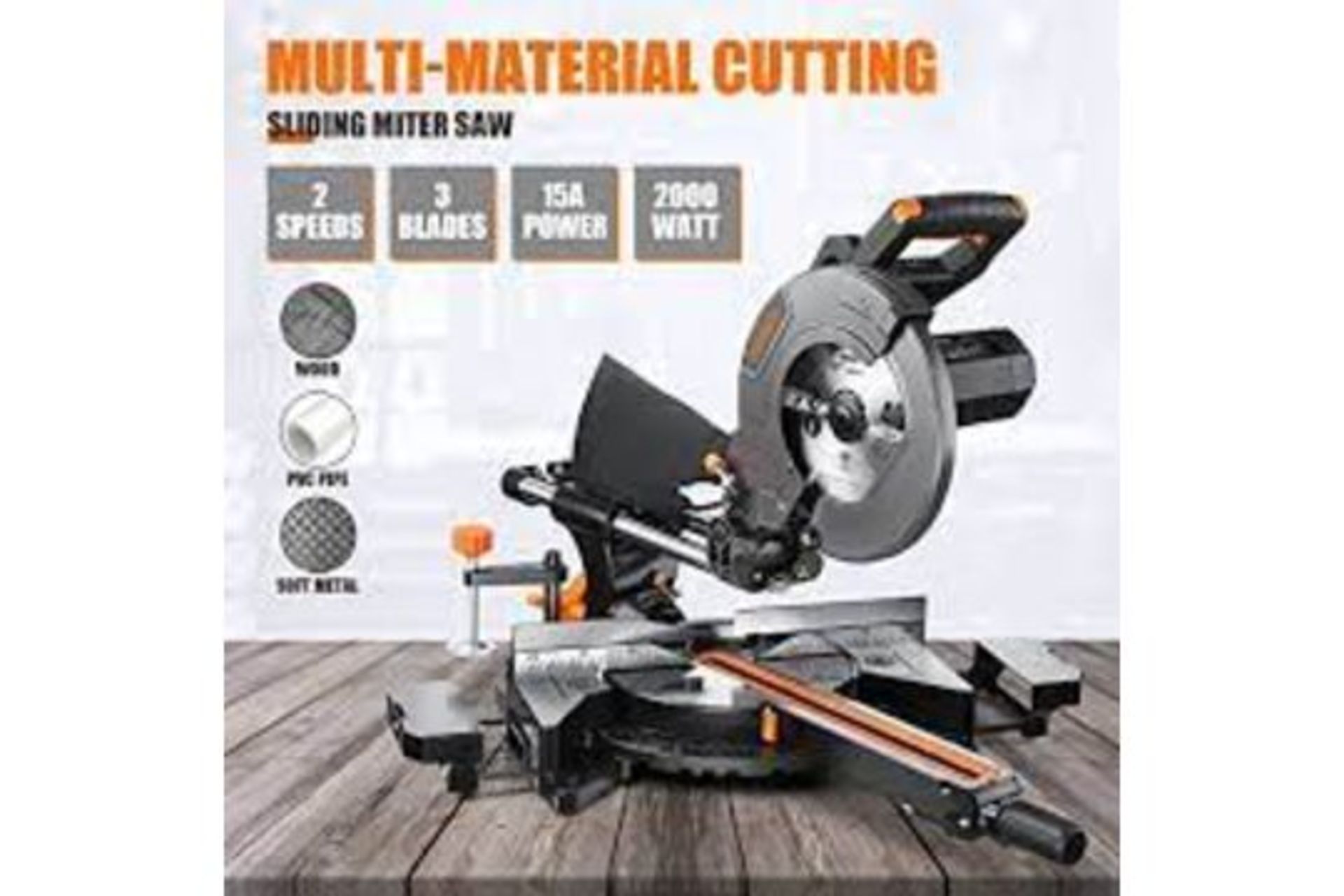 PALLET TO CONTAIN 3 x NEW BOXED ENGiNDOT Sliding Mitre Saw, 10-Inch Single Bevel Compound Miter