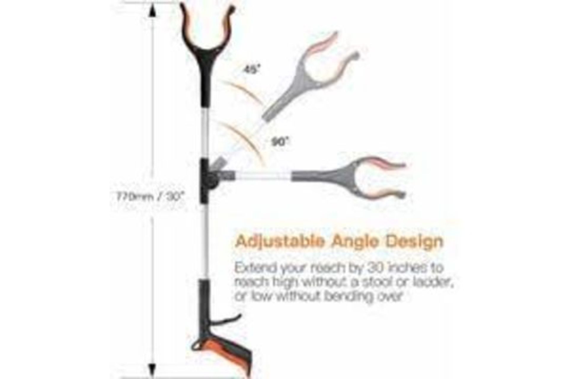 10 x NEW PACKAGED TACKLIFE Upgrade Reacher Grabber Tool, 0°-180° Angled Arm, 90° Rotating Head- - Image 2 of 2