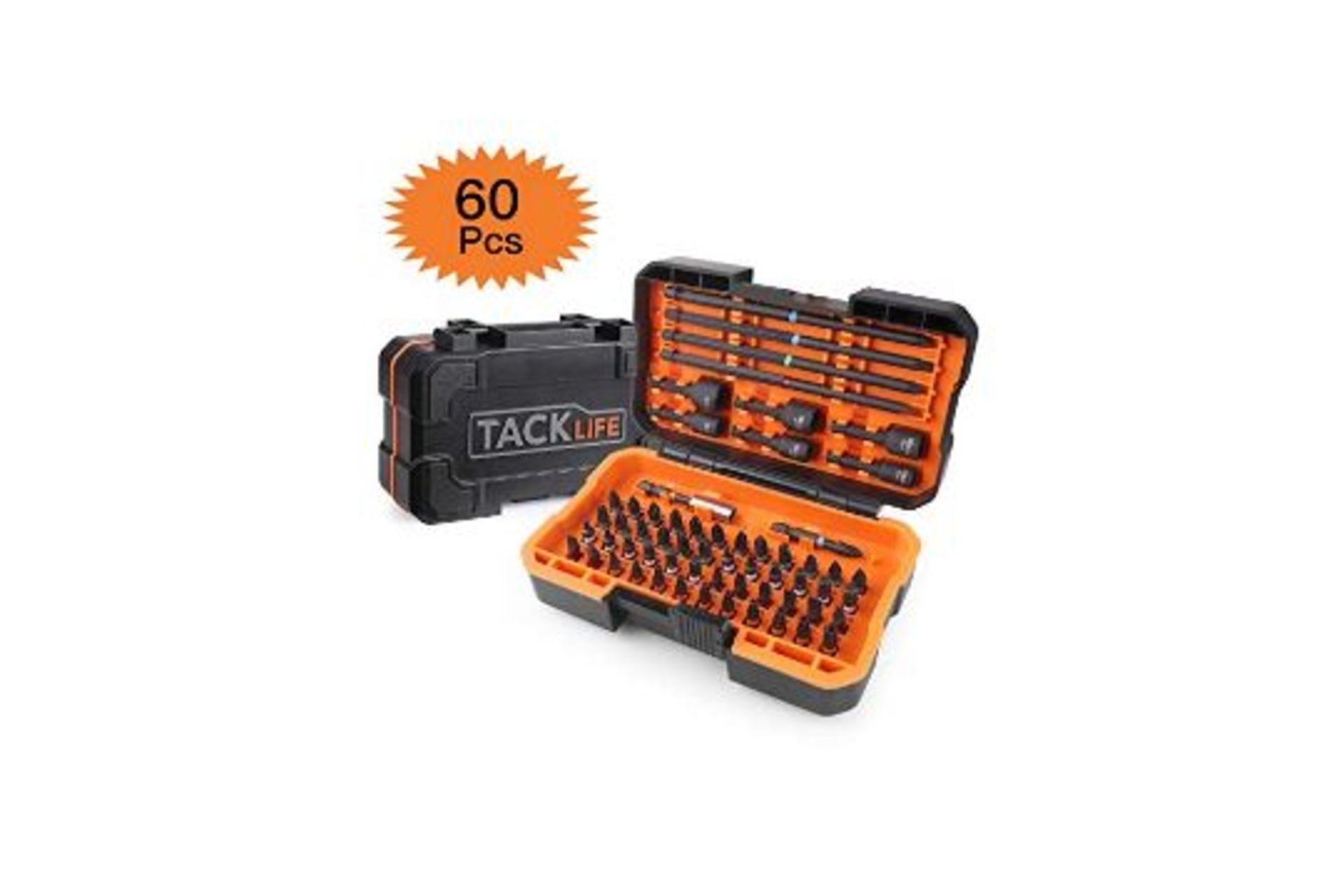 10 x NEW BOXED Tacklife Screwdriver Bit Set 60pcs Torsion Bits Set For High Torque Sets (ROW12)