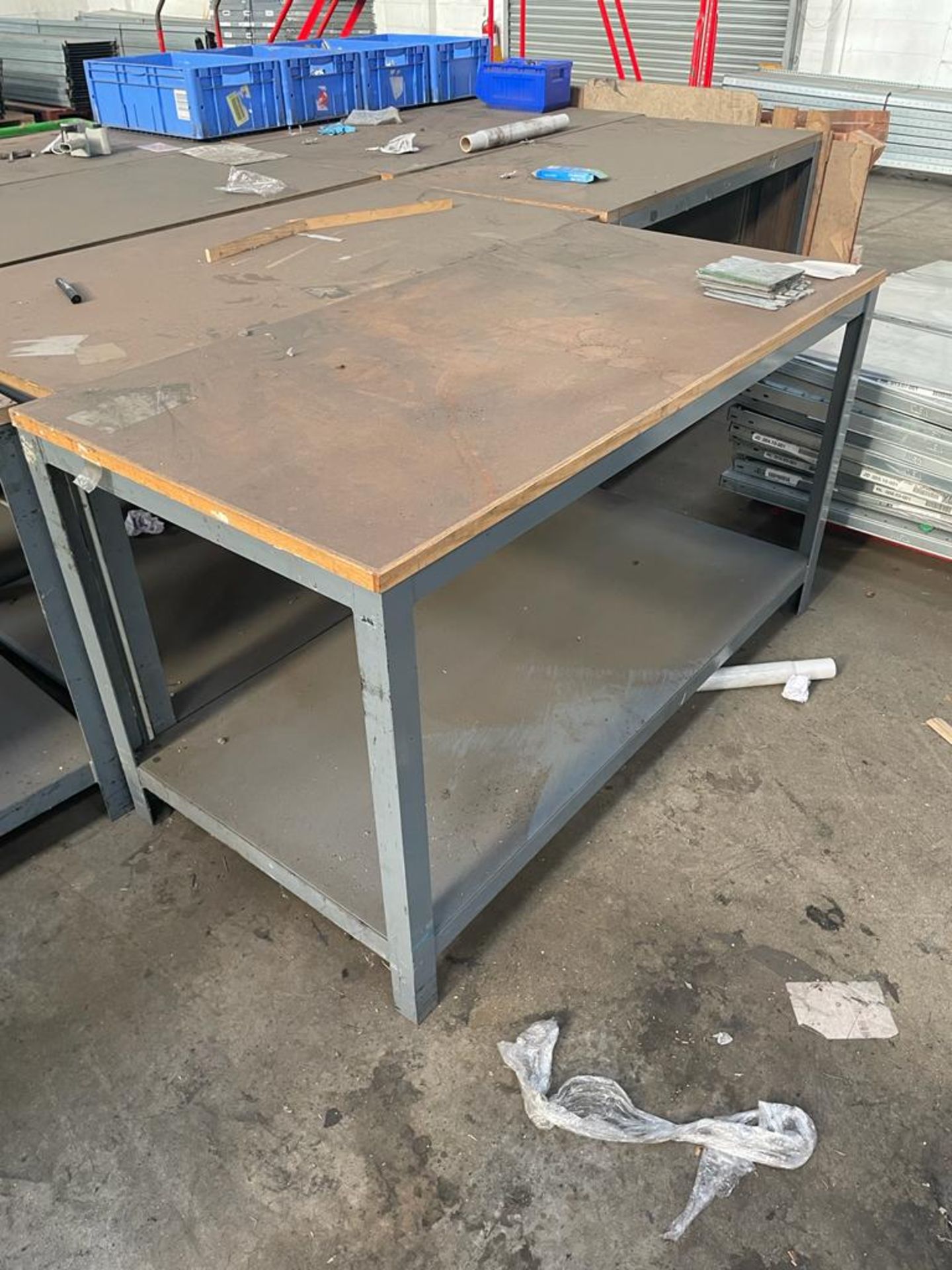 6 X WORK BENCHES WITH UNDERSHELF STORAGE