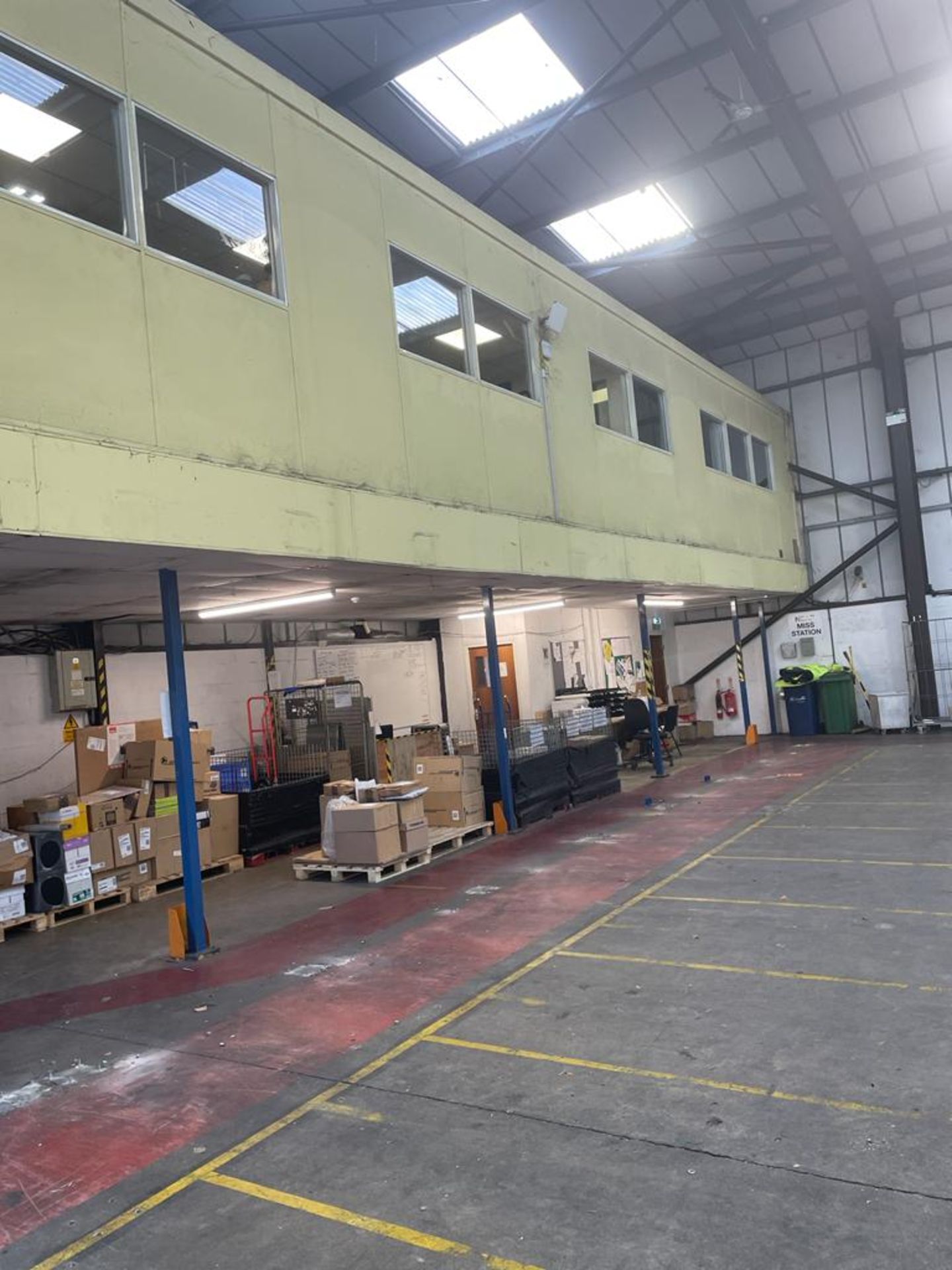 MEZZANINE FLOOR 20M LONG BY 4M WIDE BY 3M HIGH. DISMANTLED AND READY FOR COLLECTION.