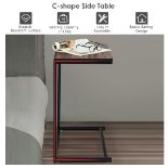 Industrial Styled C Shaped Side, End Table - BI