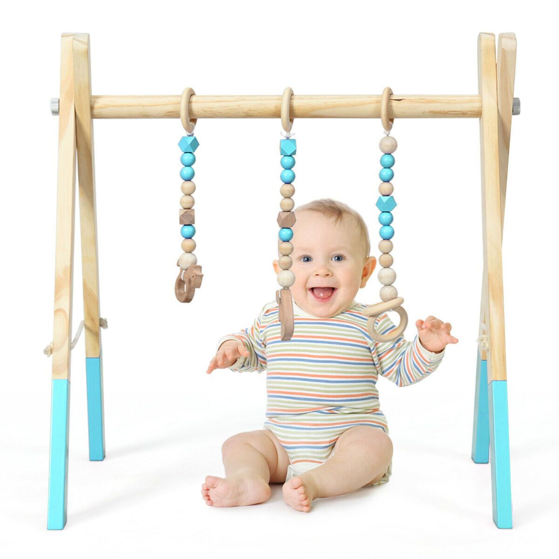 Foldable Wooden Baby Gym. RRP £99.00. Made from 100% environmentally sourced natural wood, this baby