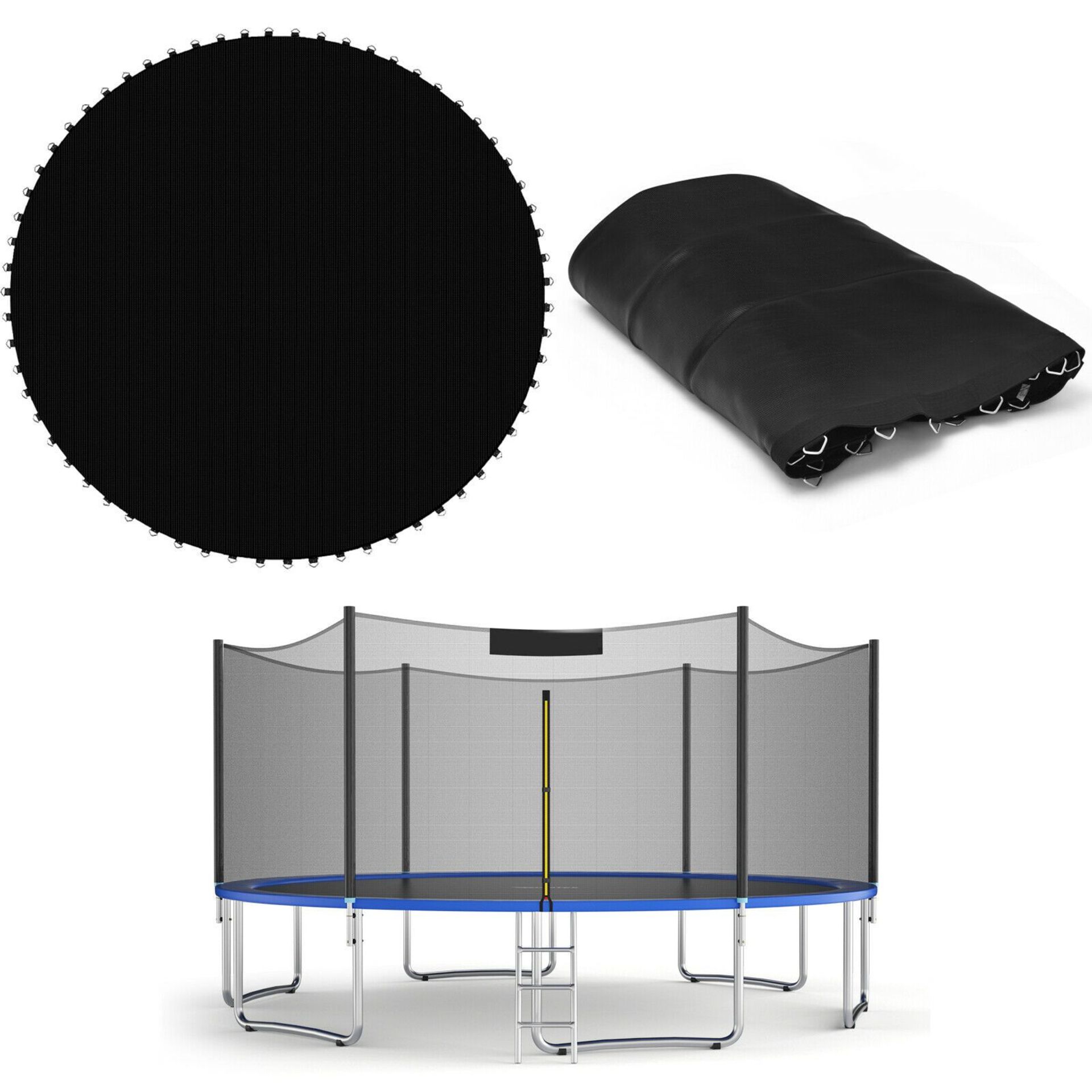 8/10/12FT Replacement Trampoline Mat with Metal V-Hooks, Spring Not Included. Made of premium PP,