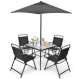 6 Piece Patio Dining Set with Umbrella and 4 Folding Chairs. RRP £349.00 This patio dining set, made